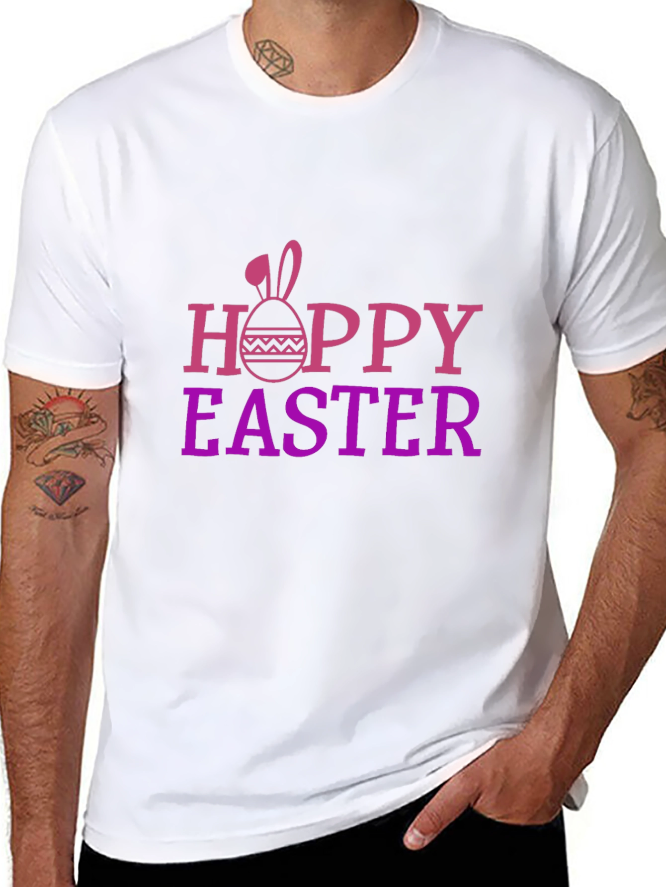 Hoppy Easter Black Graphic T-Shirt