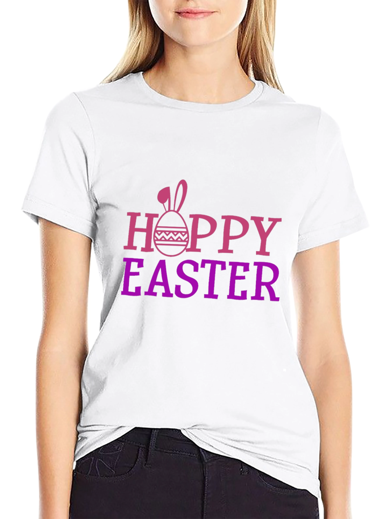 Hoppy Easter Black Graphic T-Shirt
