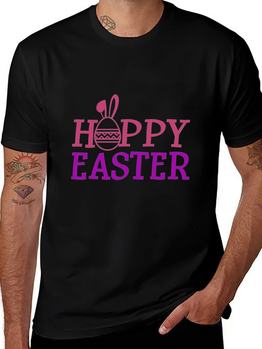 Hoppy Easter Black Graphic T-Shirt