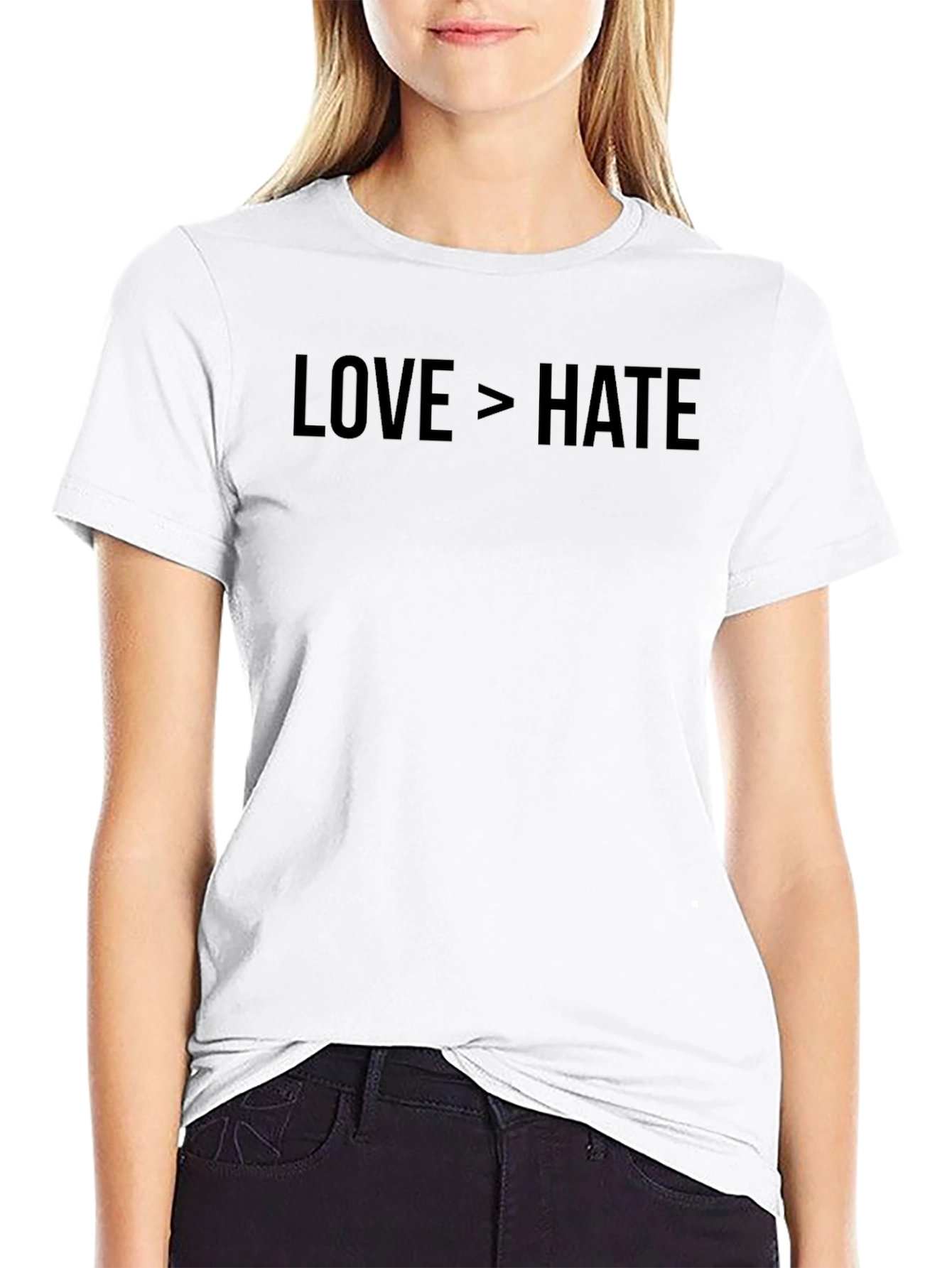 Love > Hate Graphic T-Shirt - Positive Message Tee