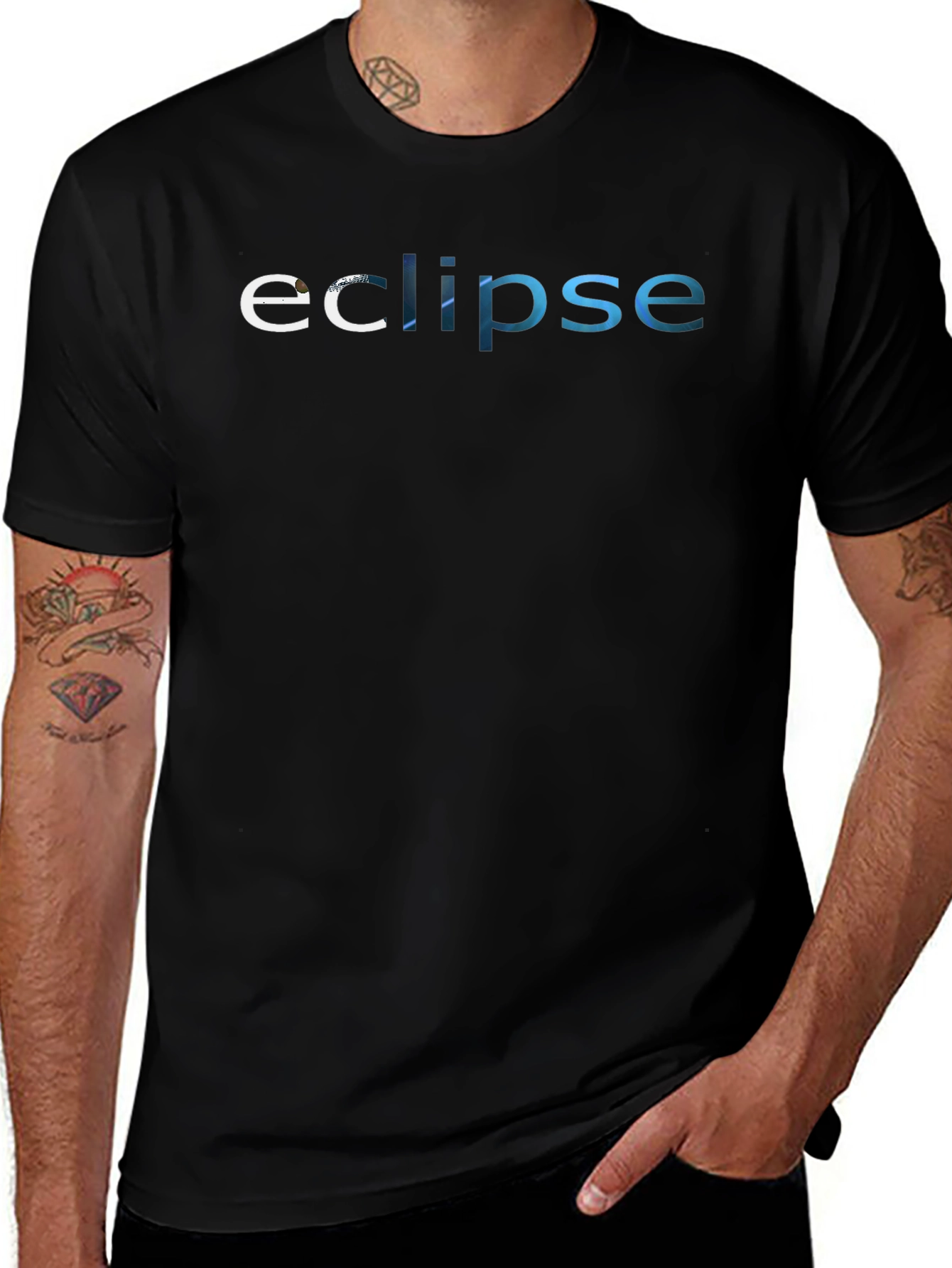 Eclipse Graphic Tee - Stylish Mens Black T-Shirt