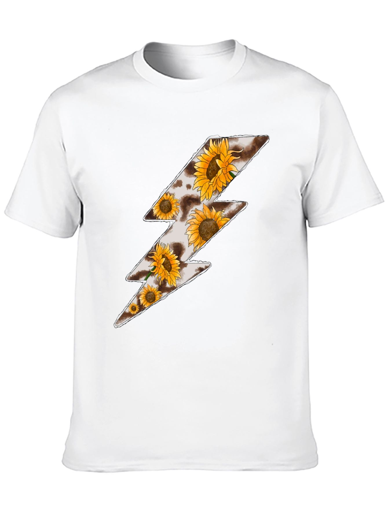 Sunflower Lightning Bolt Black T-Shirt