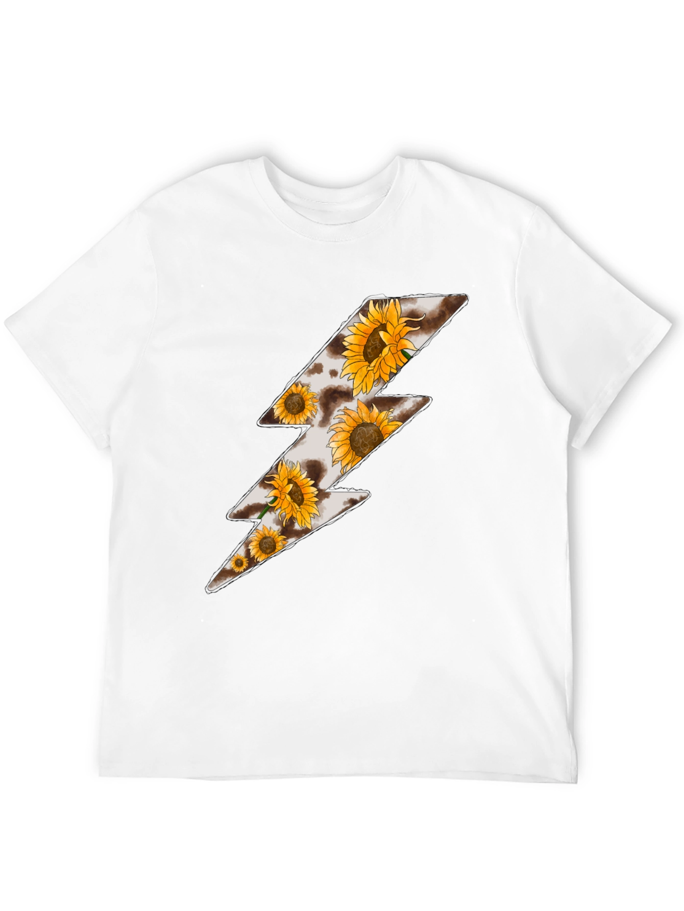 Sunflower Lightning Bolt Black T-Shirt