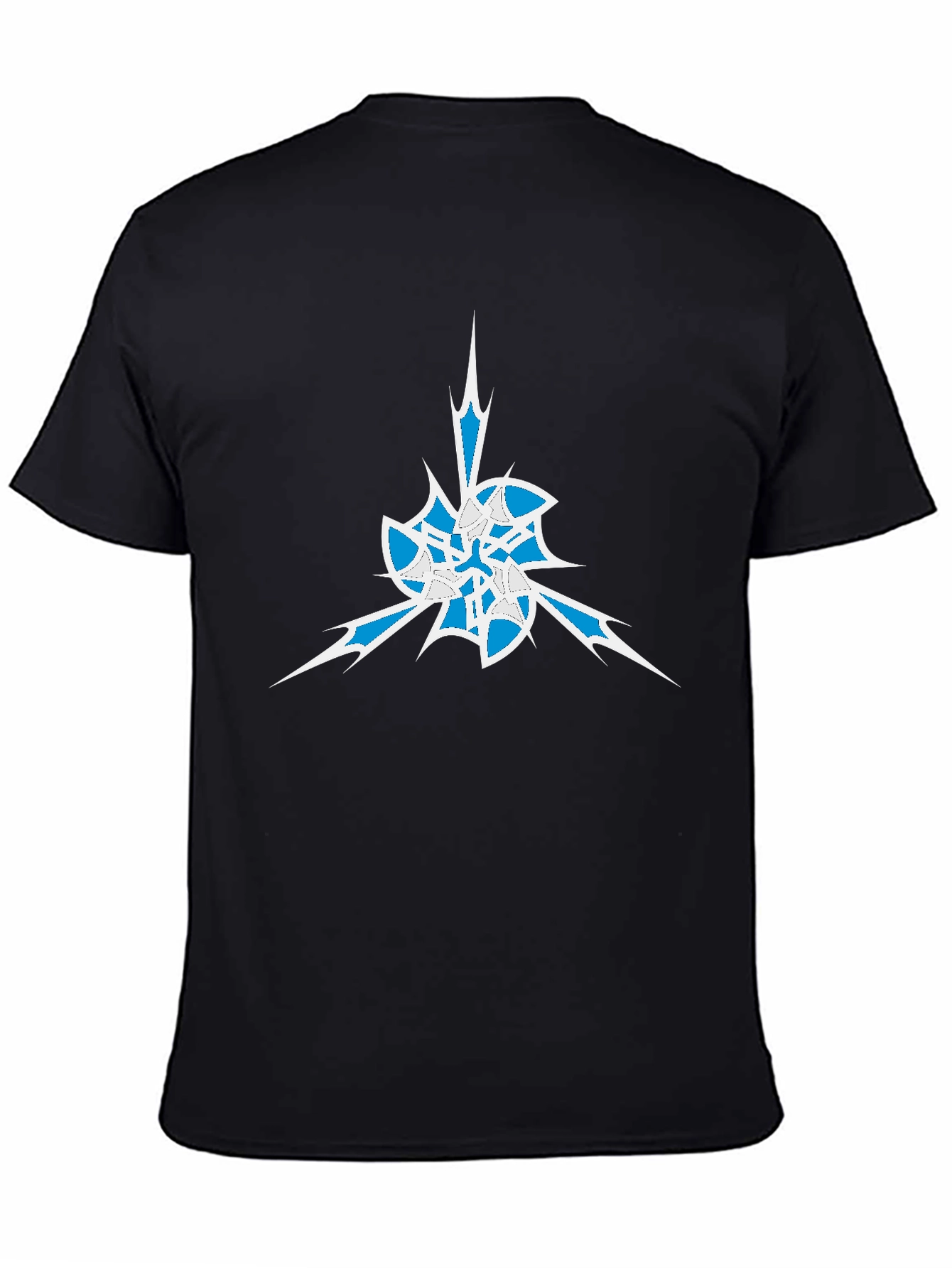 Mens Black Graphic Tee - Abstract Ice Design