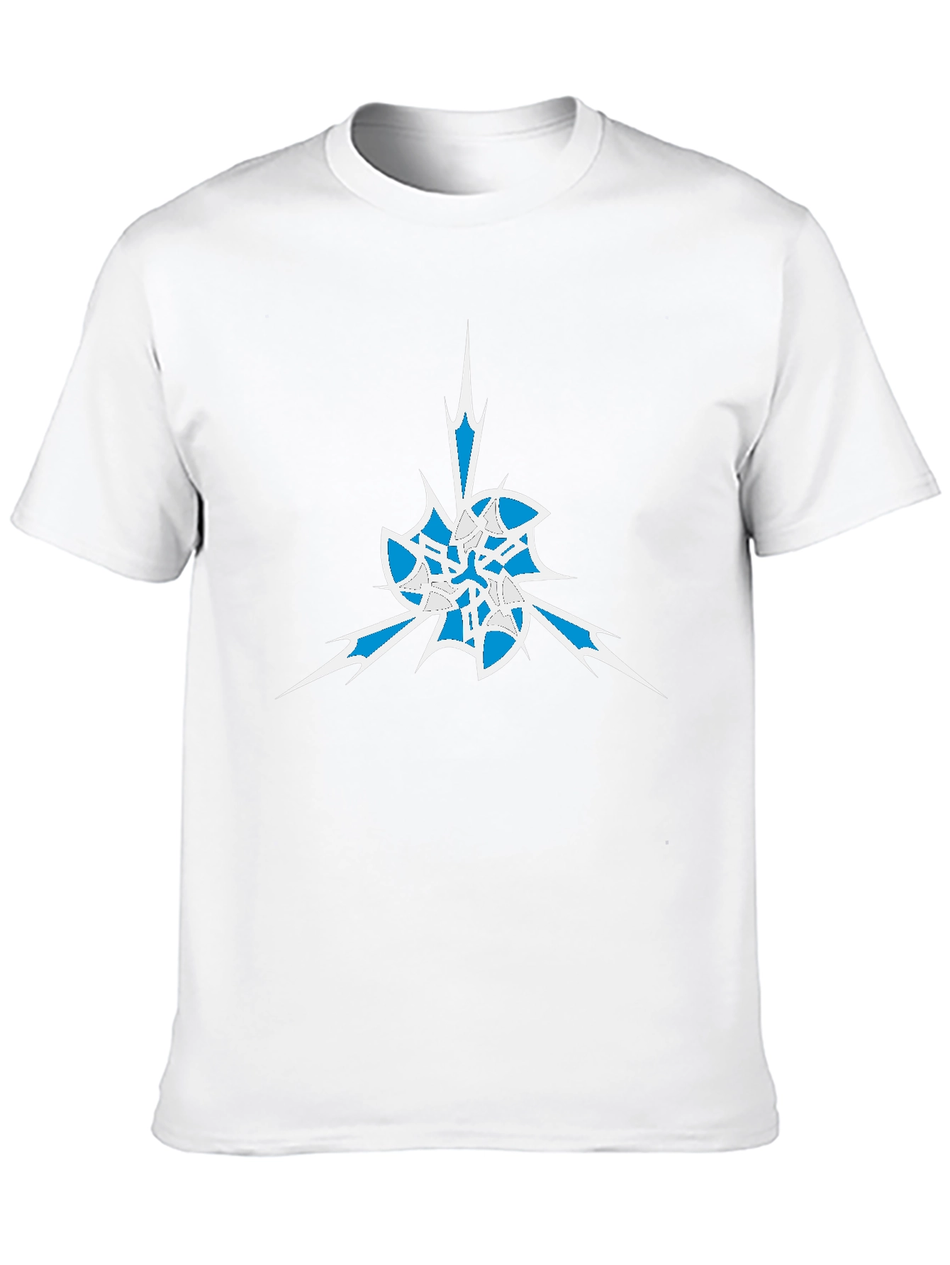 Mens Black Graphic Tee - Abstract Ice Design