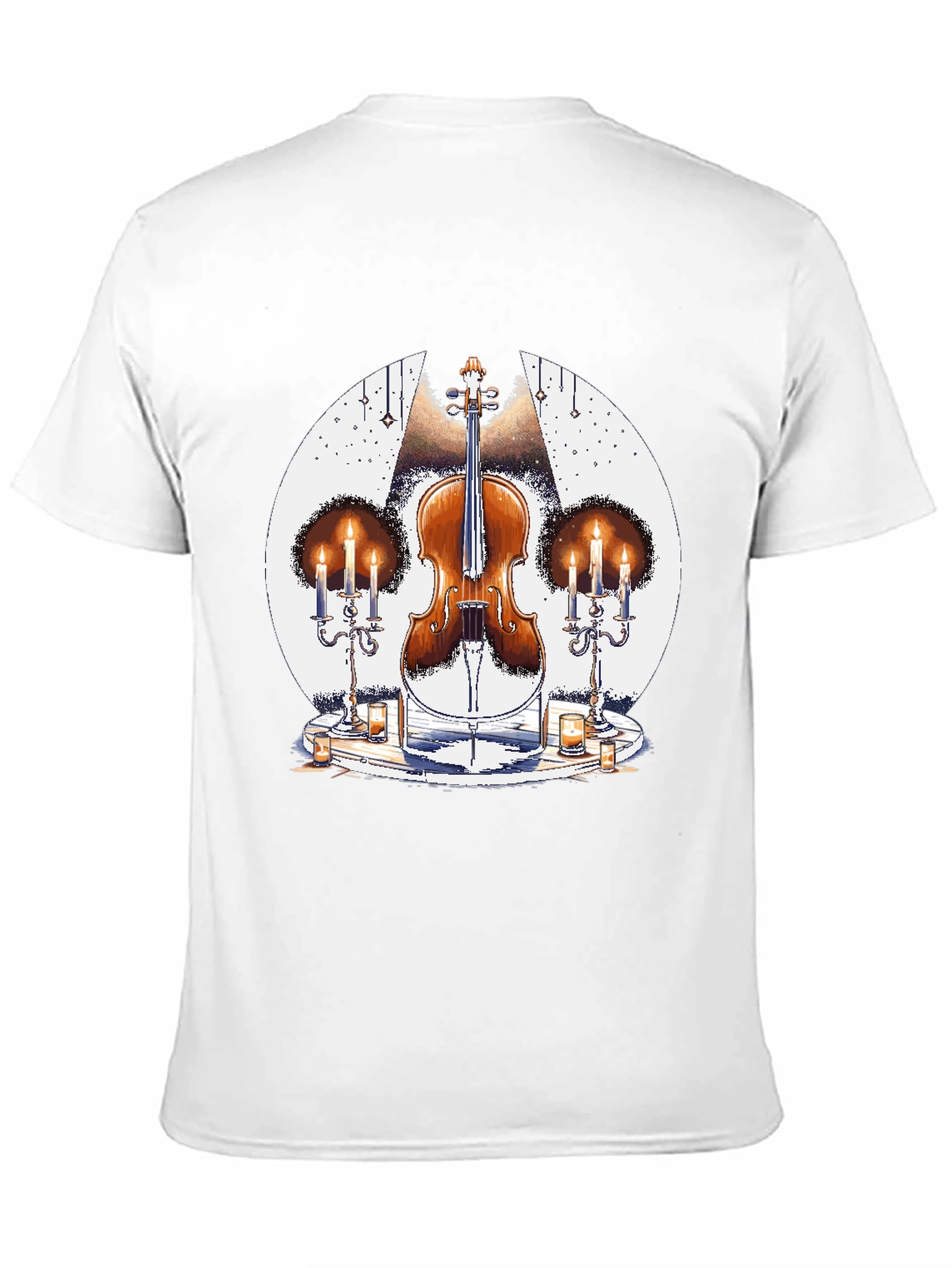 Cello & Candles Graphic Tee - Musical Style
