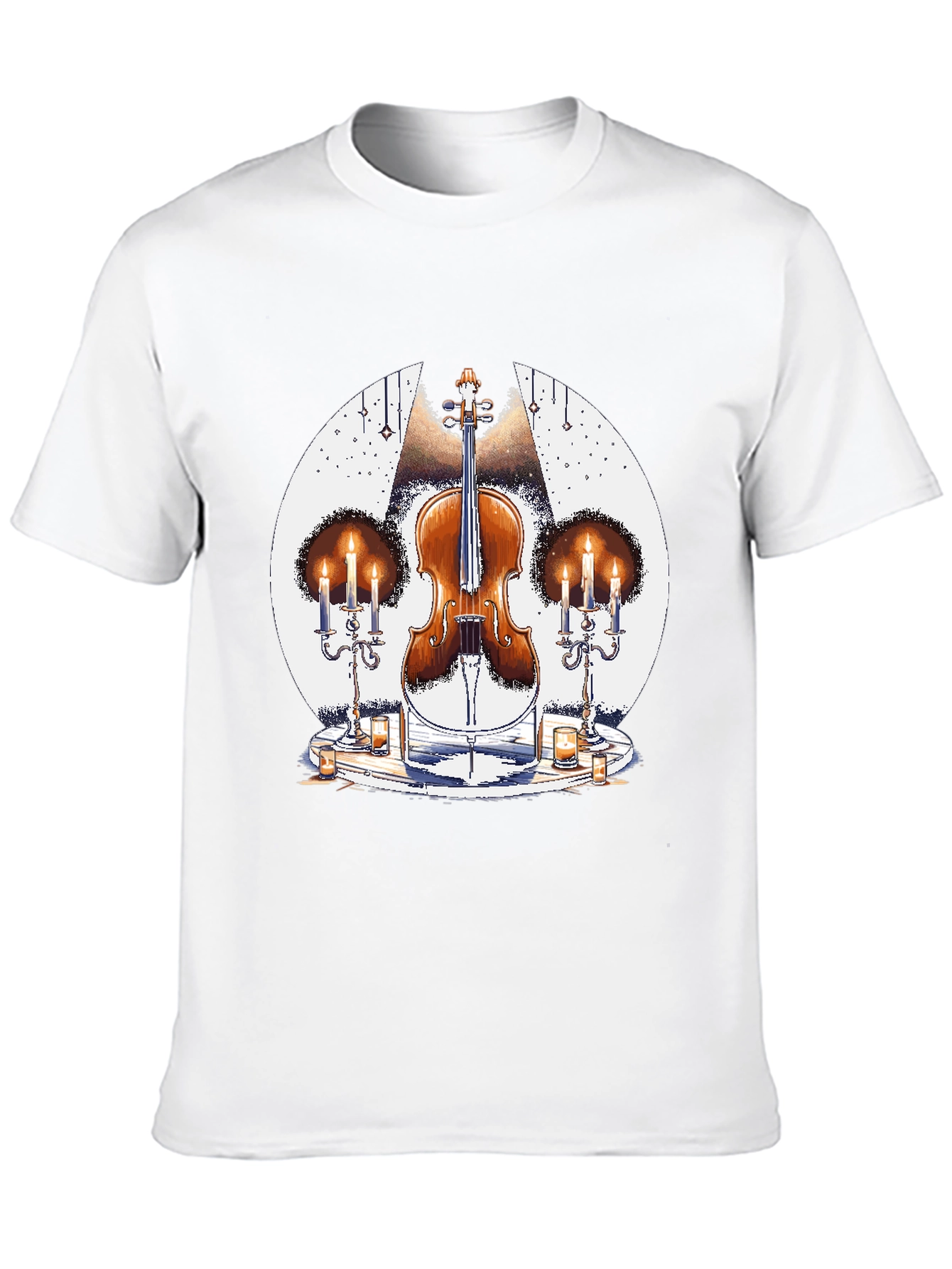 Cello & Candles Graphic Tee - Musical Style