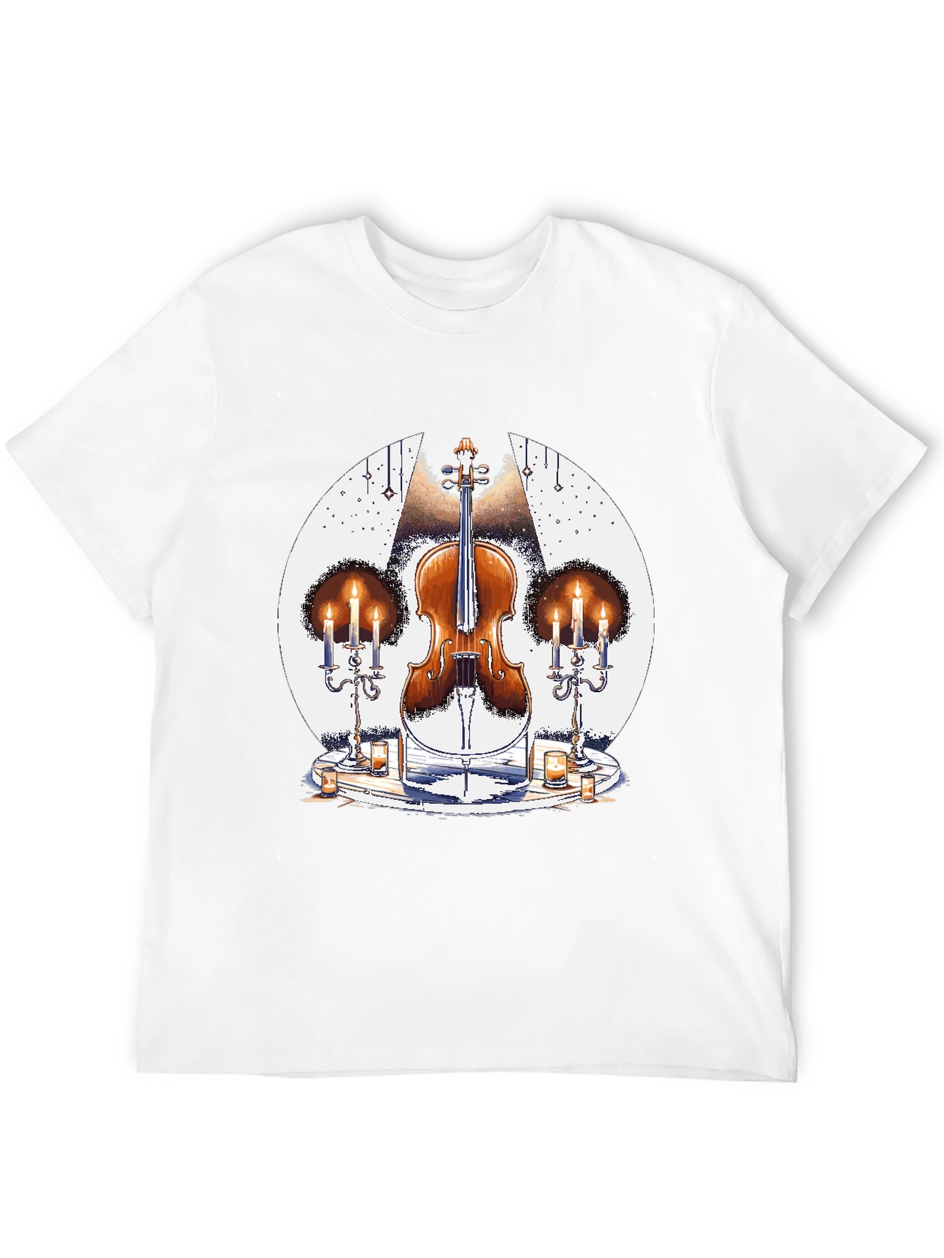 Cello & Candles Graphic Tee - Musical Style