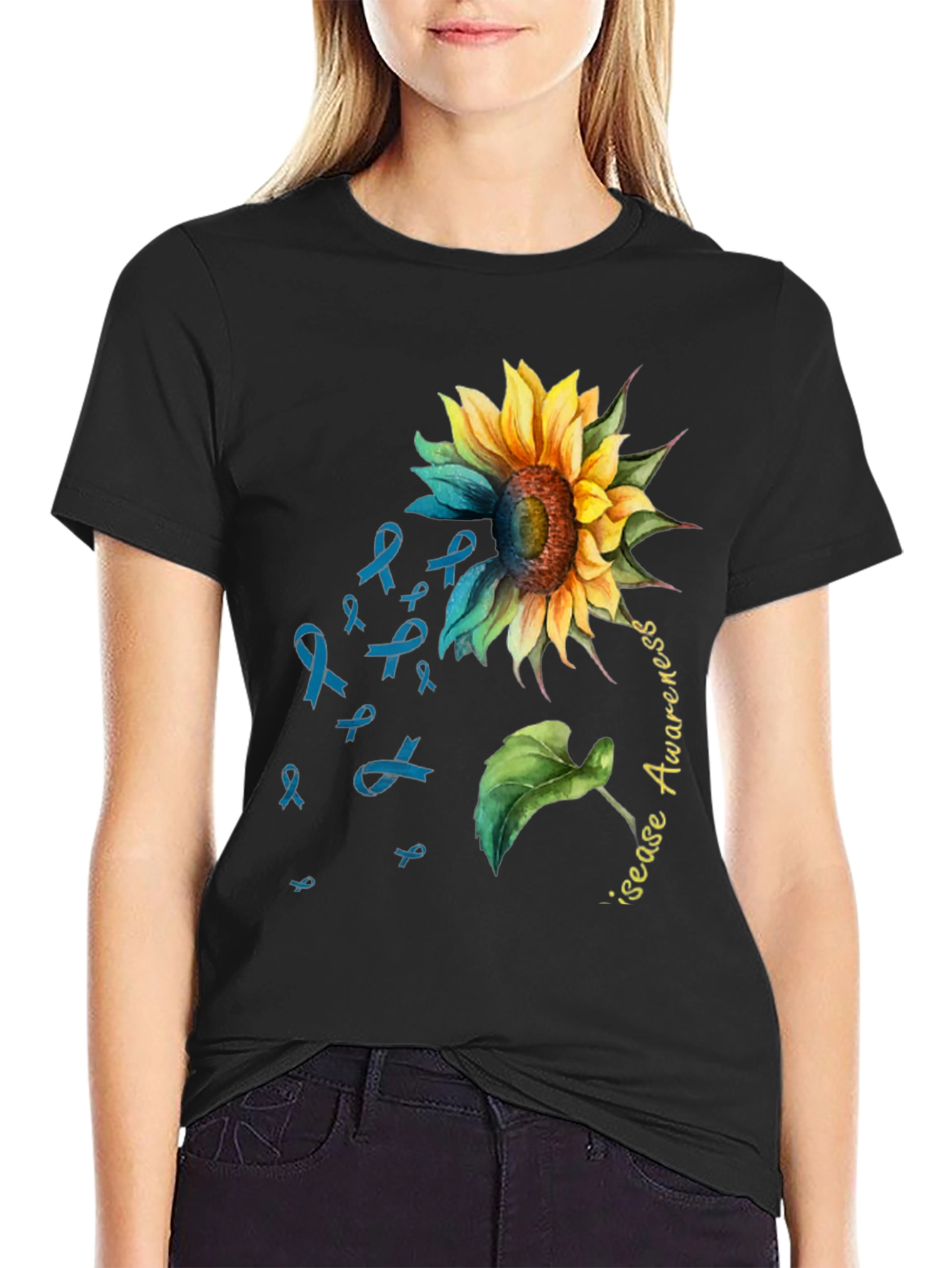 Sunflower Disease Awareness Ribbon T-Shirt