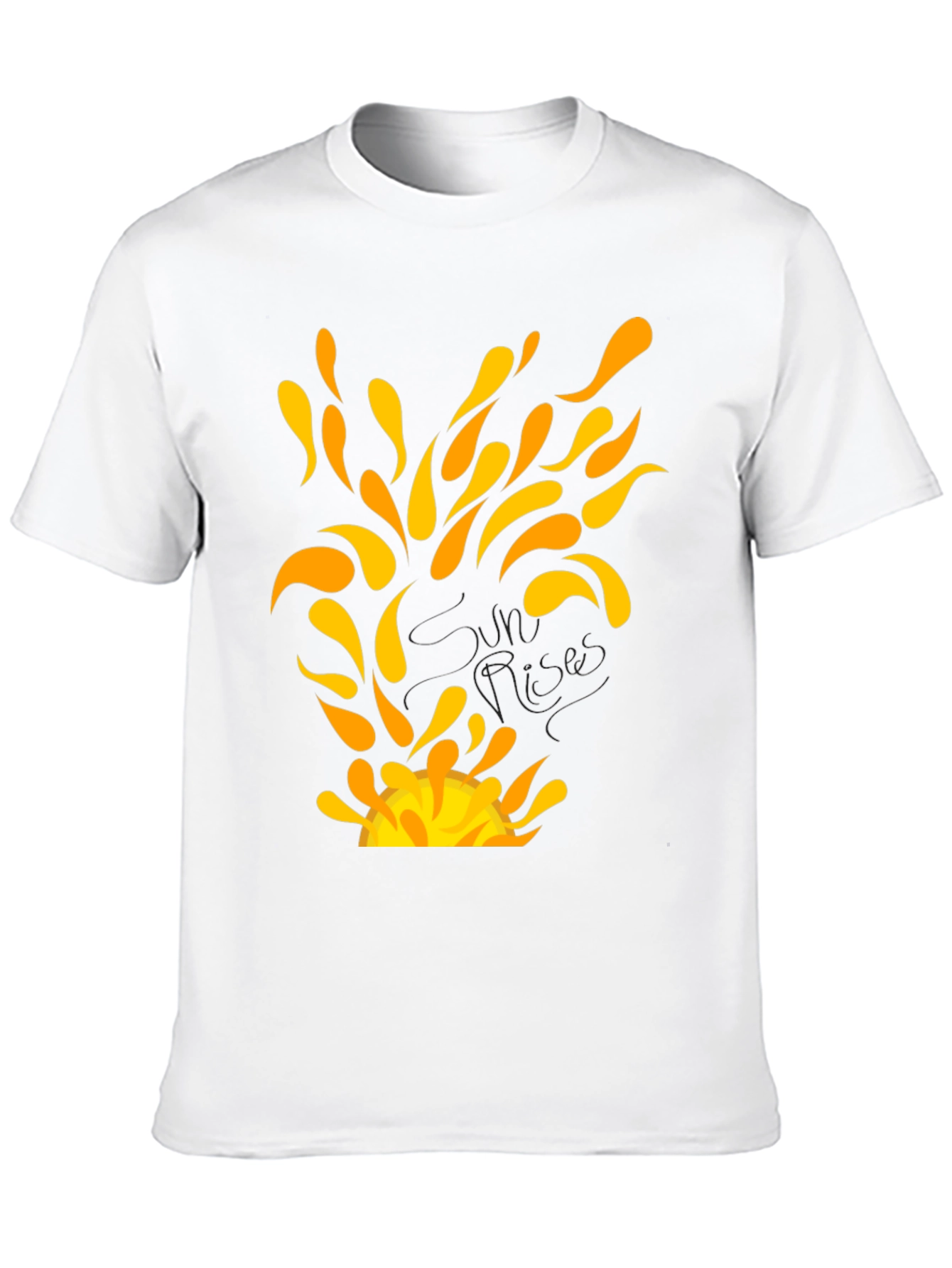 Sunrise Graphic Tee - Black Cotton T-Shirt