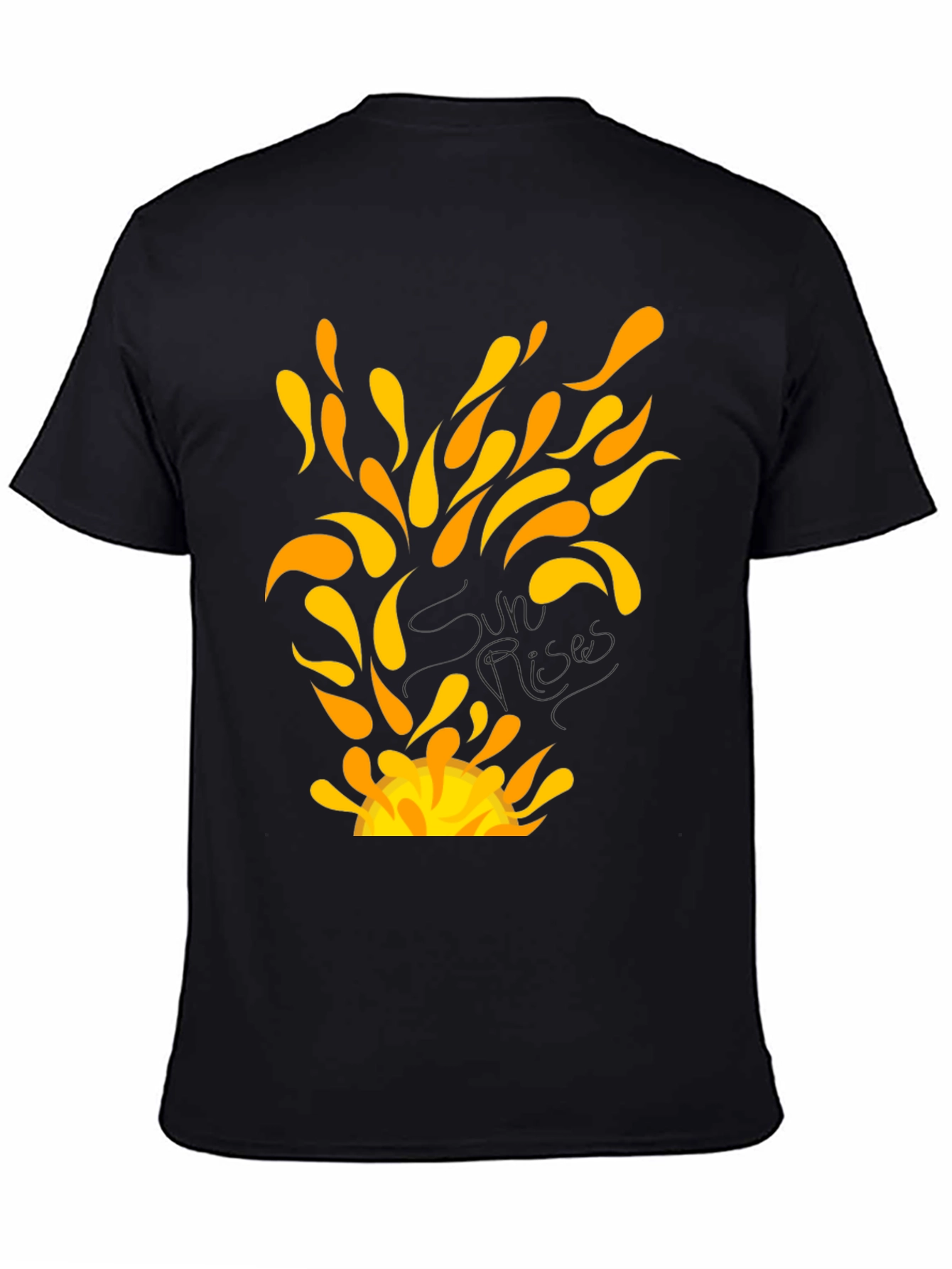 Sunrise Graphic Tee - Black Cotton T-Shirt