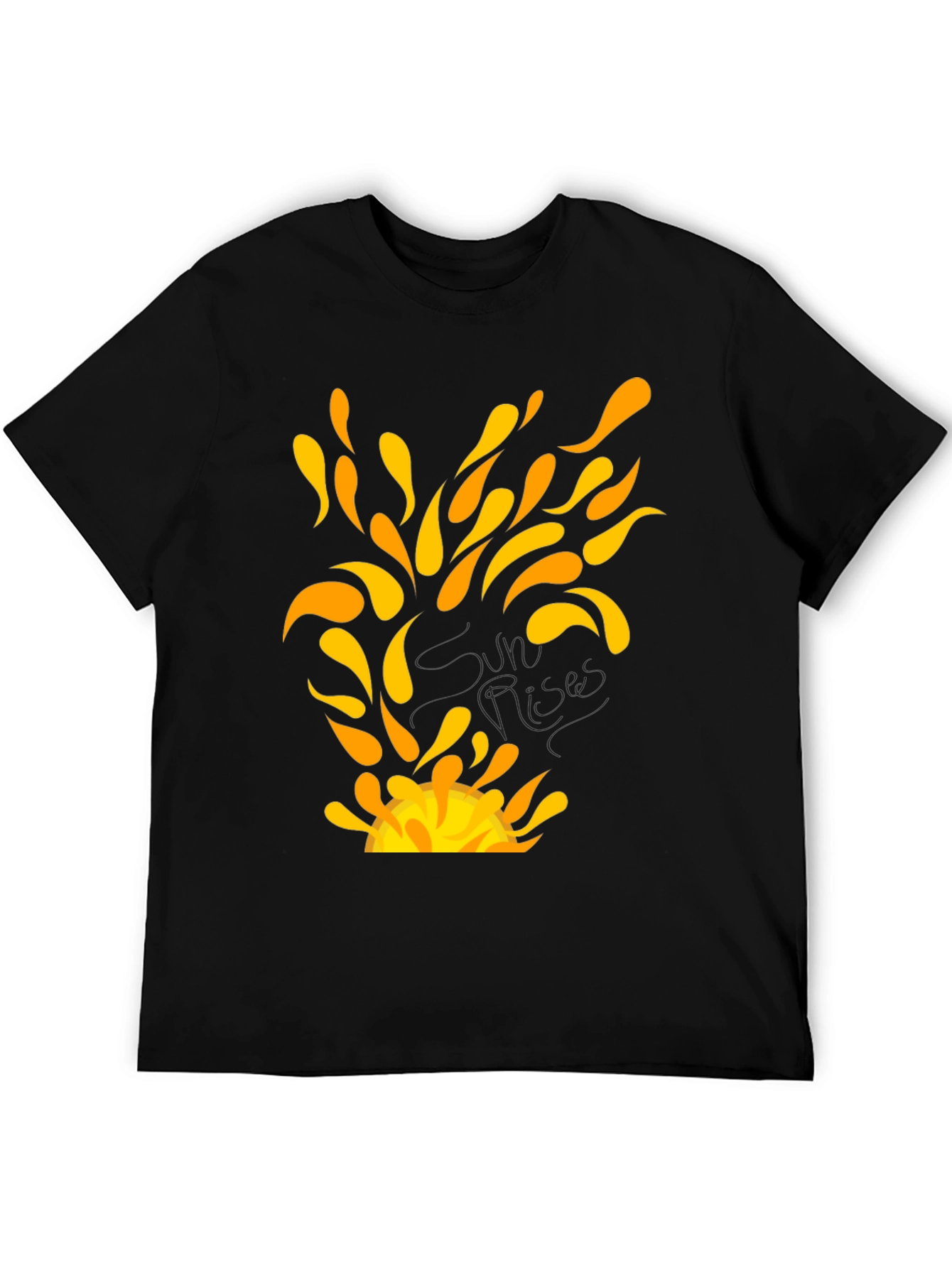 Sunrise Graphic Tee - Black Cotton T-Shirt