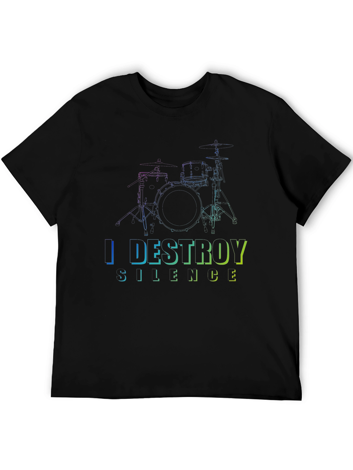 I Destroy Silence Drum Set Graphic T-Shirt