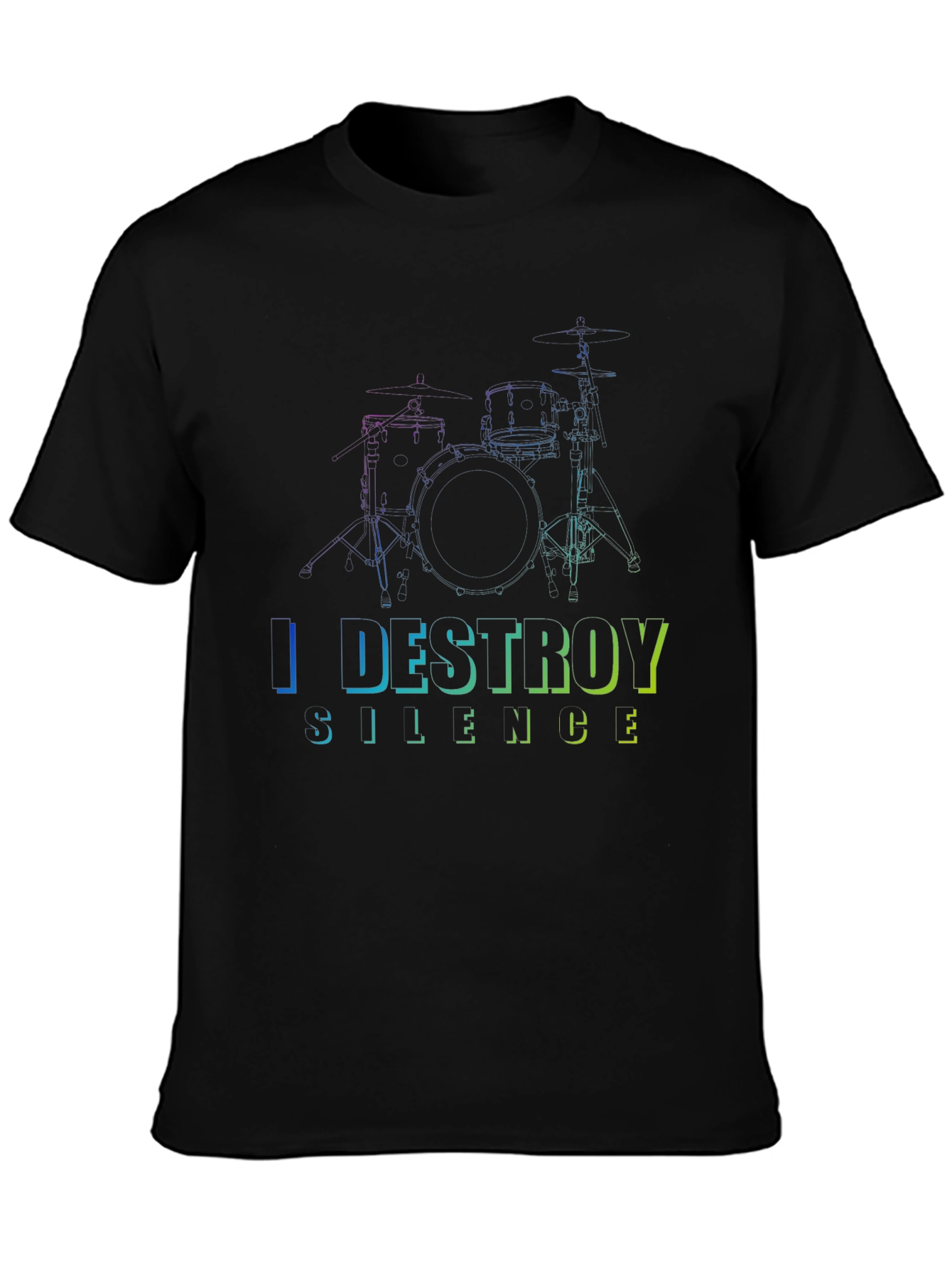 I Destroy Silence Drum Set Graphic T-Shirt