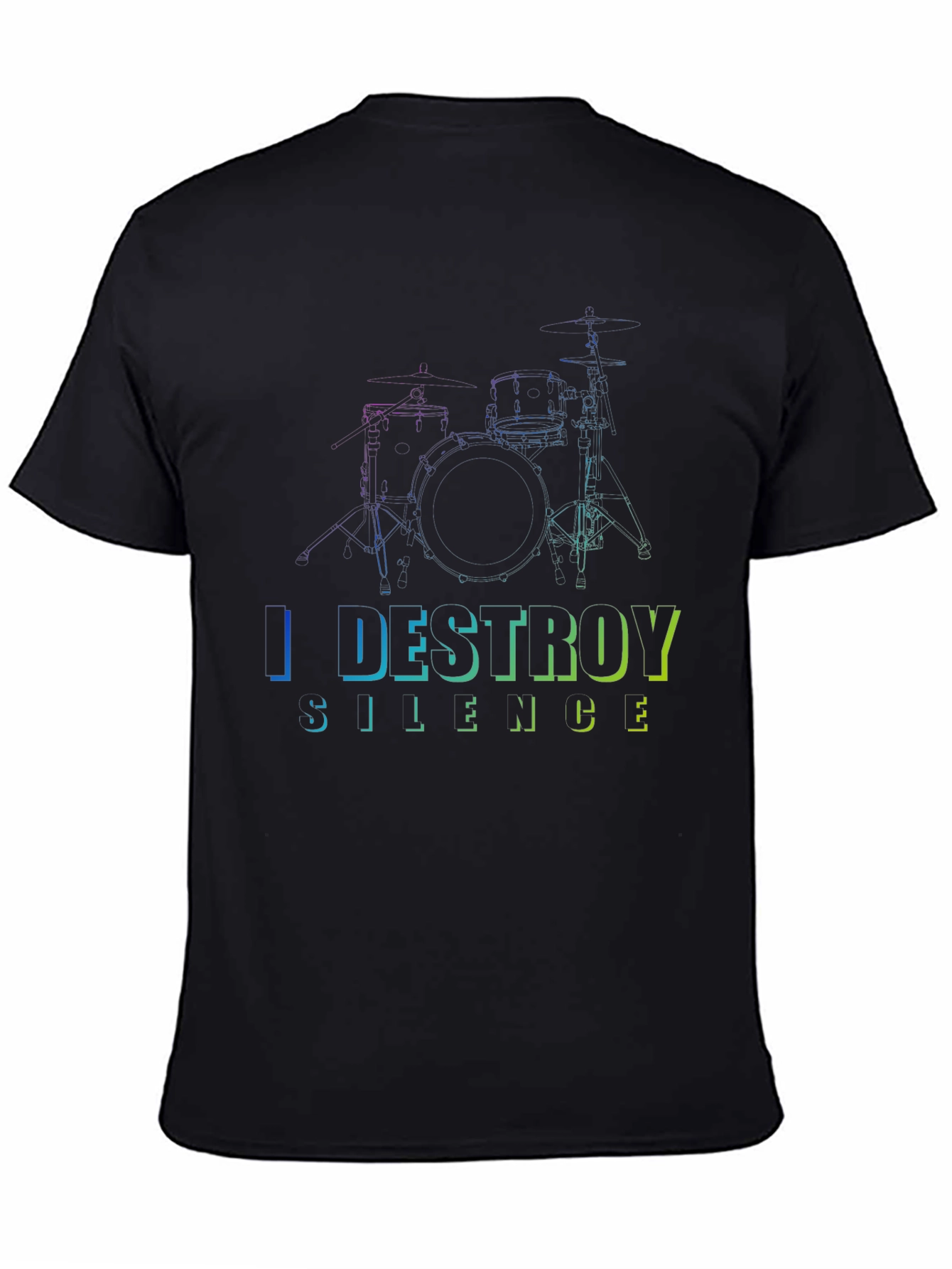 I Destroy Silence Drum Set Graphic T-Shirt