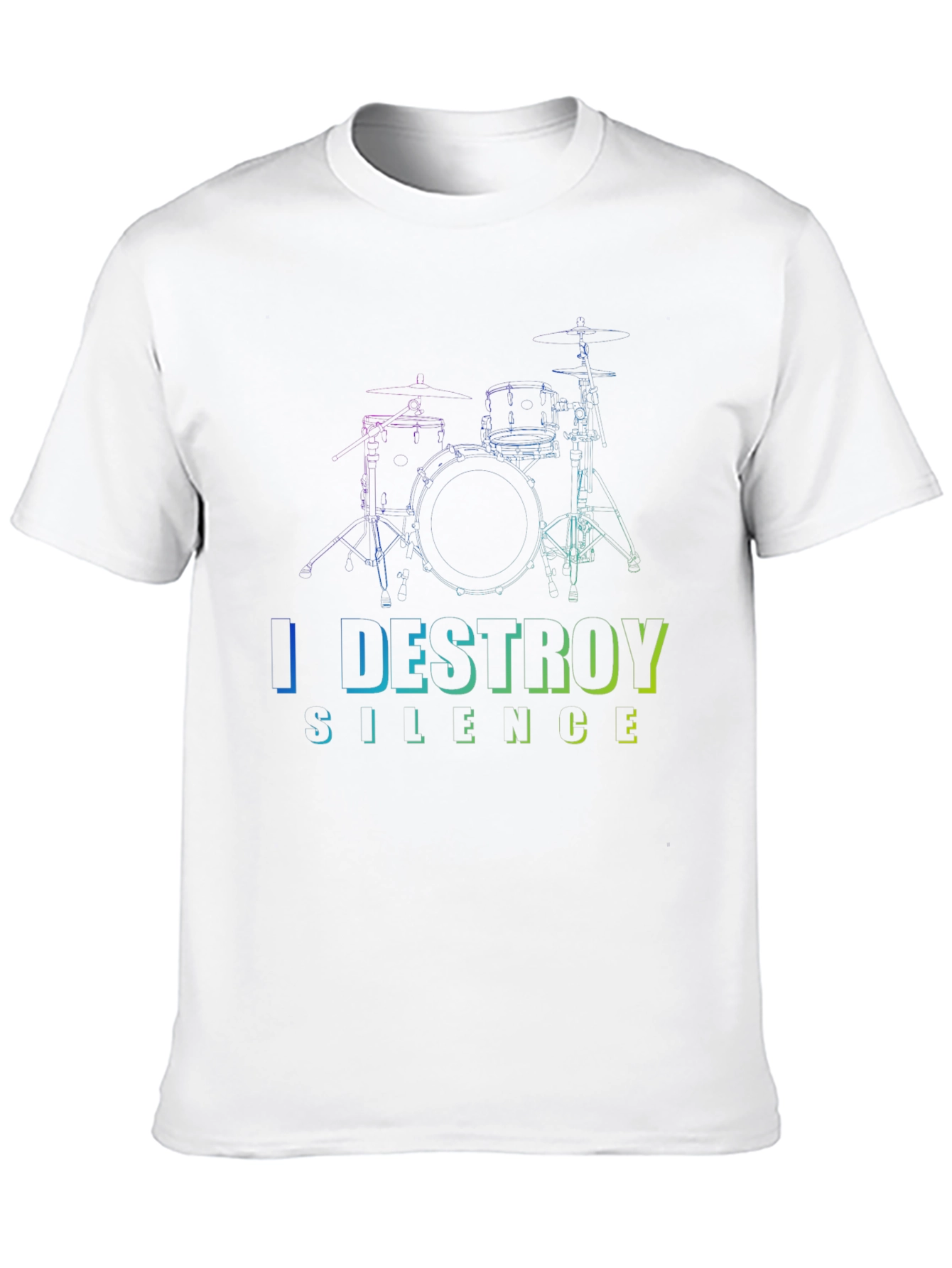 I Destroy Silence Drum Set Graphic T-Shirt