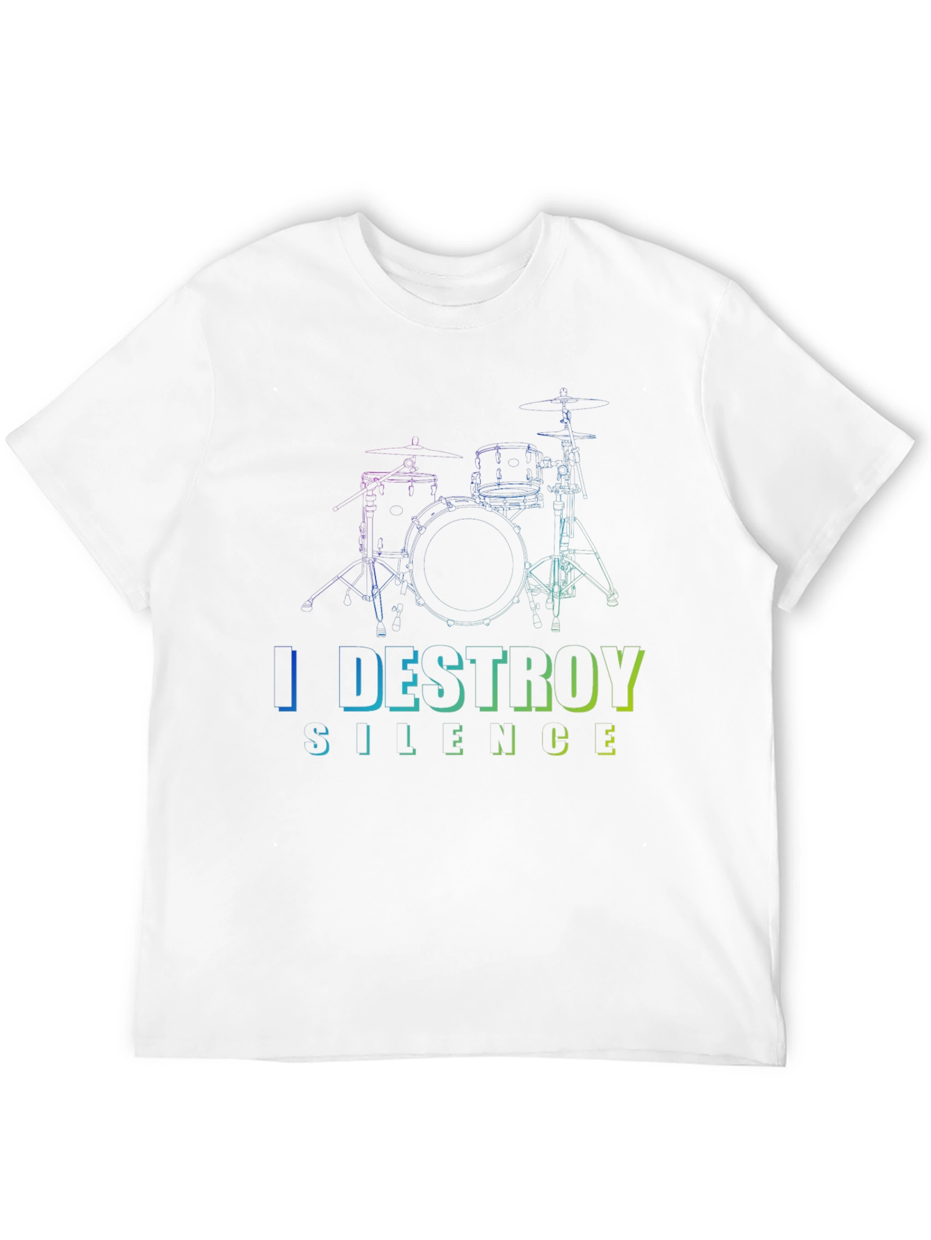 I Destroy Silence Drum Set Graphic T-Shirt