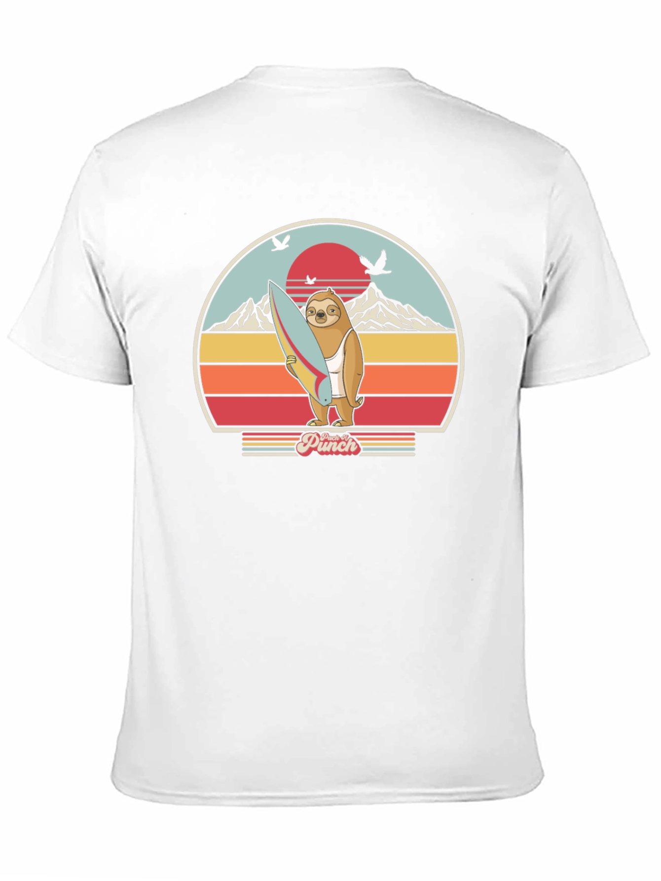 Sloth Surfer Retro Tee - Punch It!