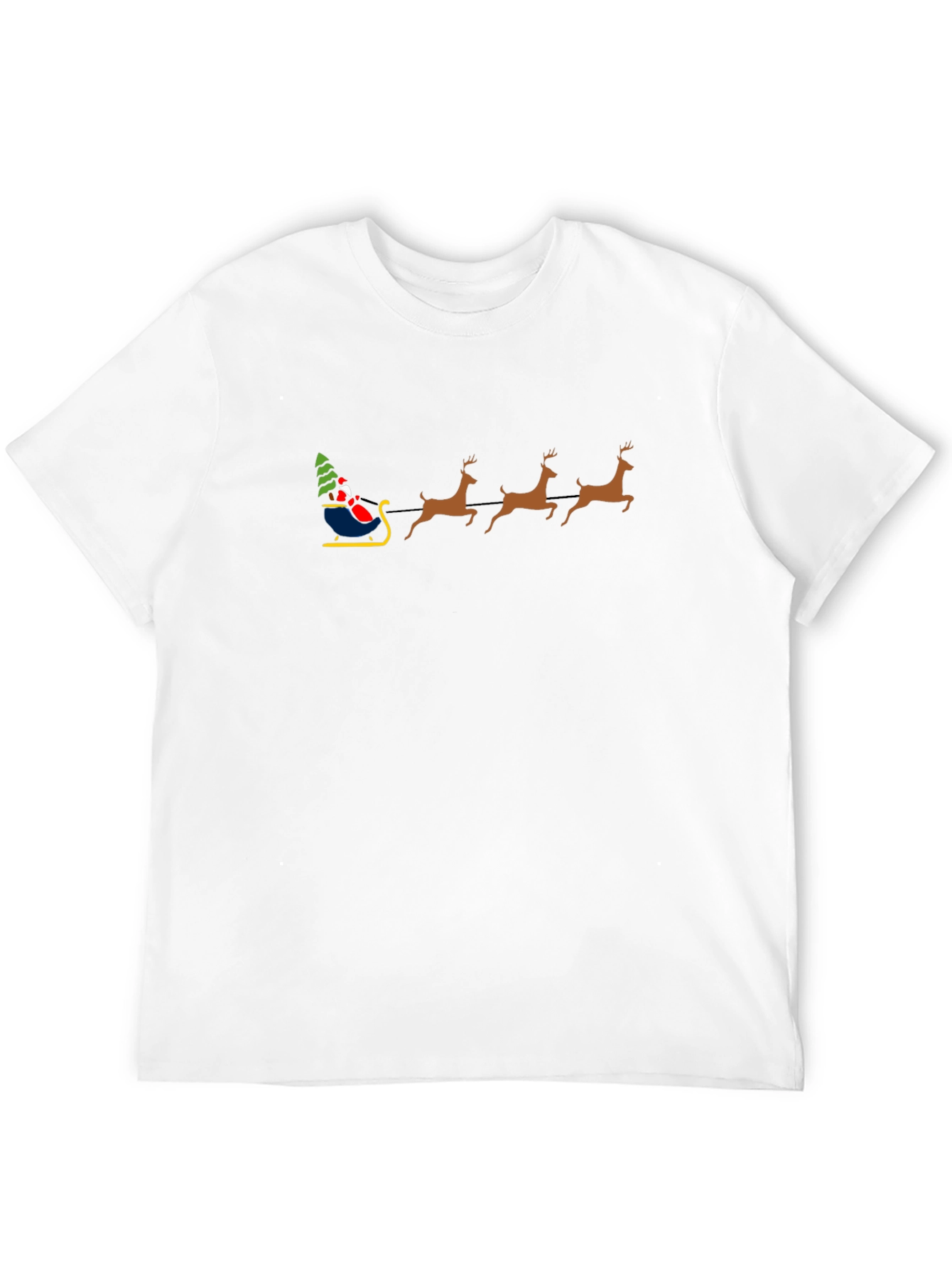 Festive Santa Sleigh Graphic Tee - Black