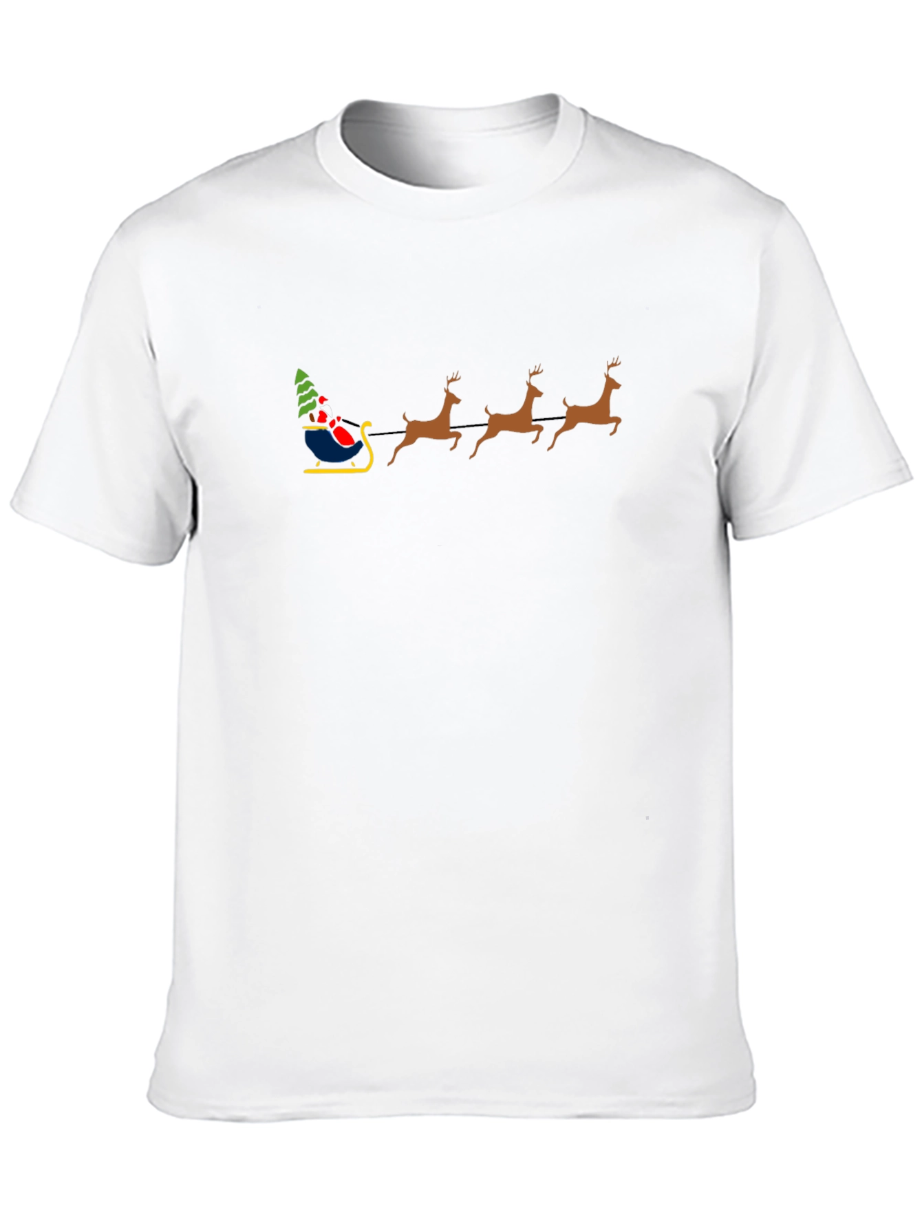 Festive Santa Sleigh Graphic Tee - Black