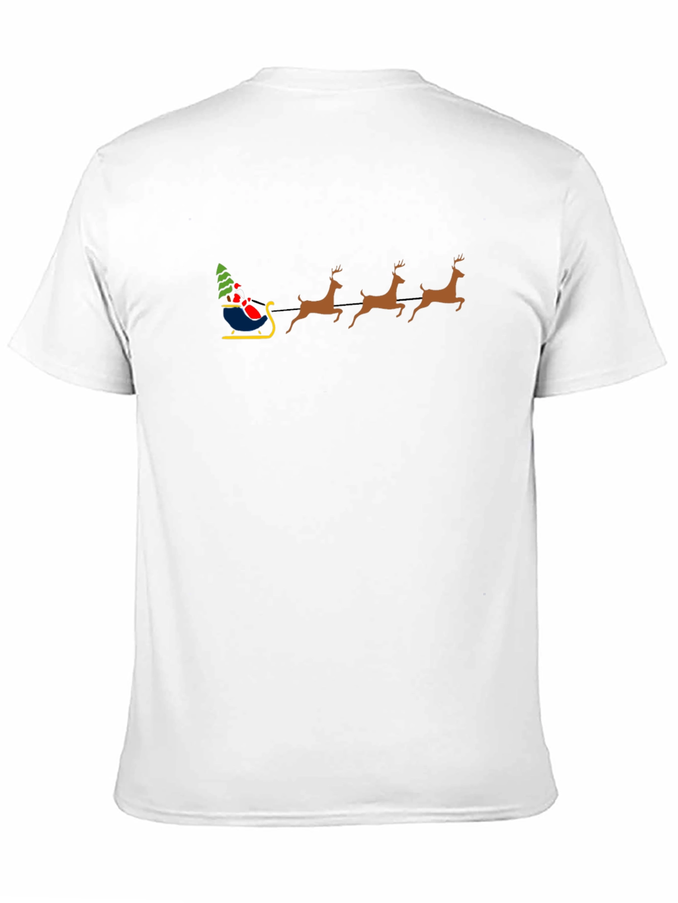 Festive Santa Sleigh Graphic Tee - Black