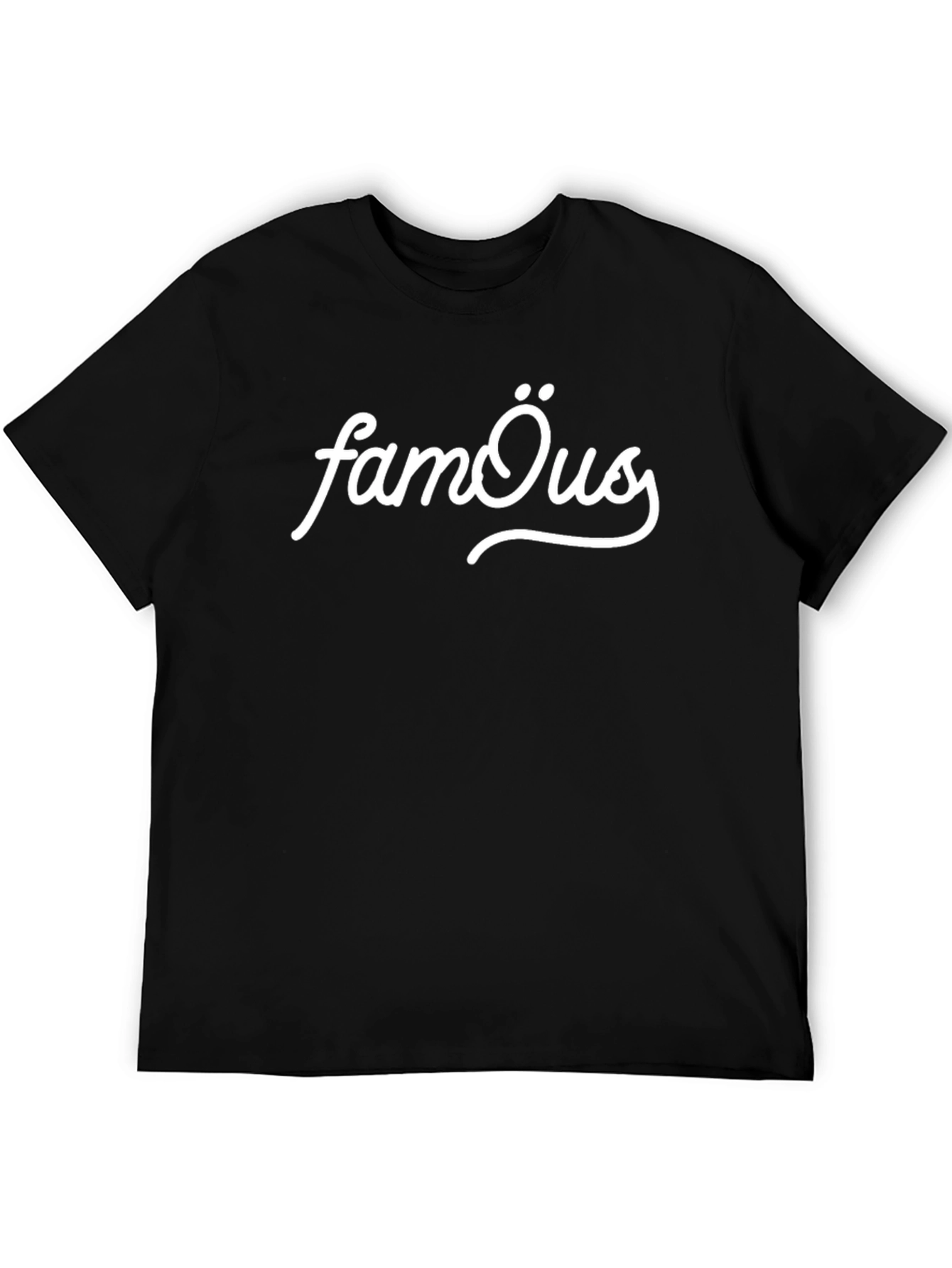 Famous Graphic Tee - Black Cotton Blend T-Shirt