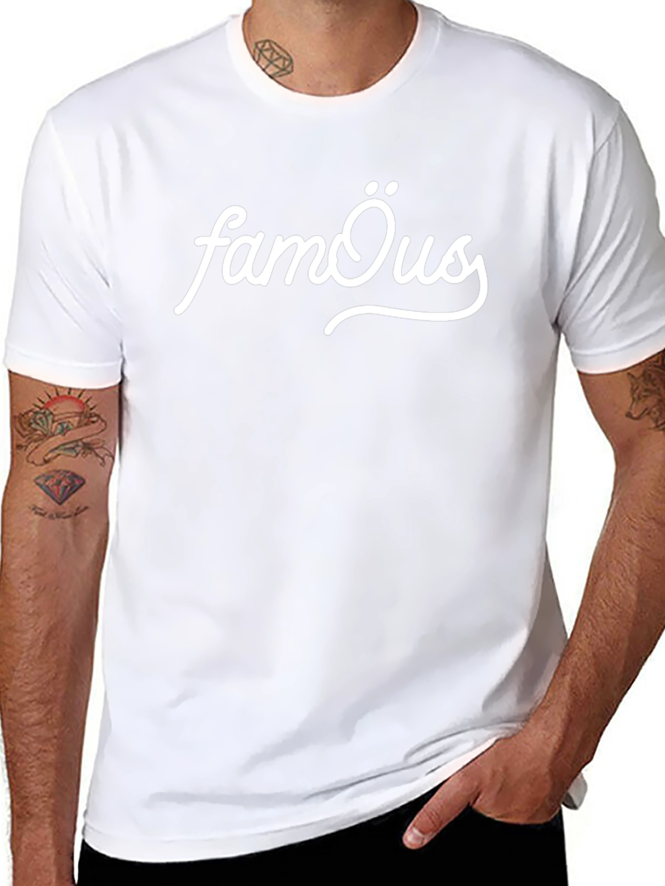 Famous Graphic Tee - Black Cotton Blend T-Shirt