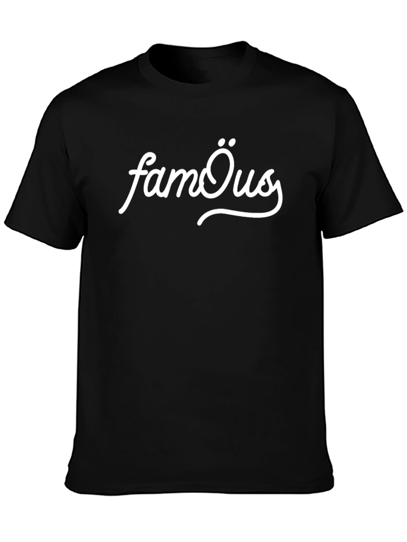 Famous Graphic Tee - Black Cotton Blend T-Shirt