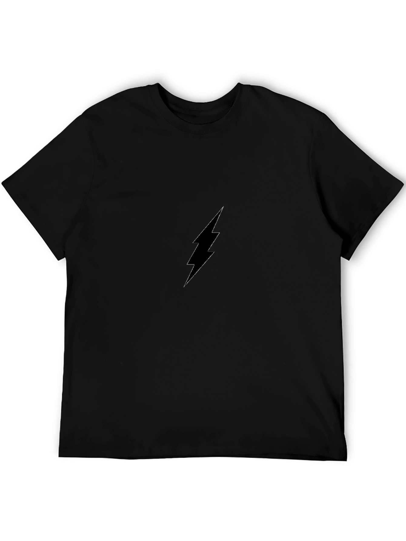 Black Lightning Bolt Graphic Tee - Modern Style