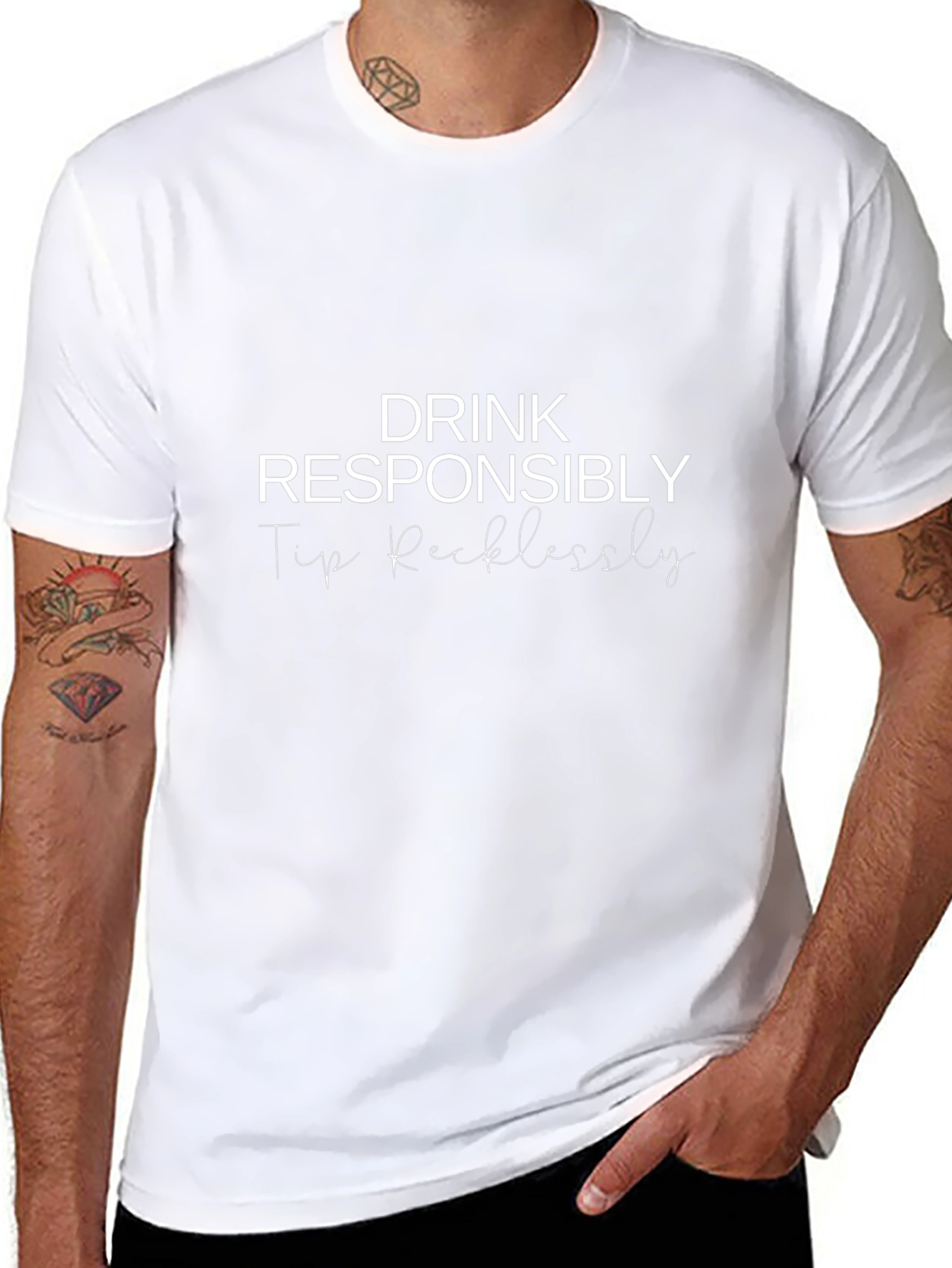 Drink Responsibly Tip Recklessly - Graphic Tee