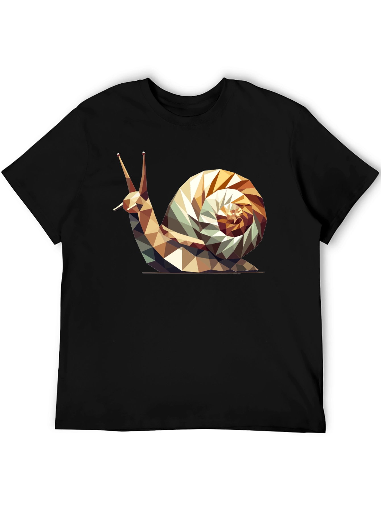 Geometric Snail Graphic Tee - Modern Abstract Design