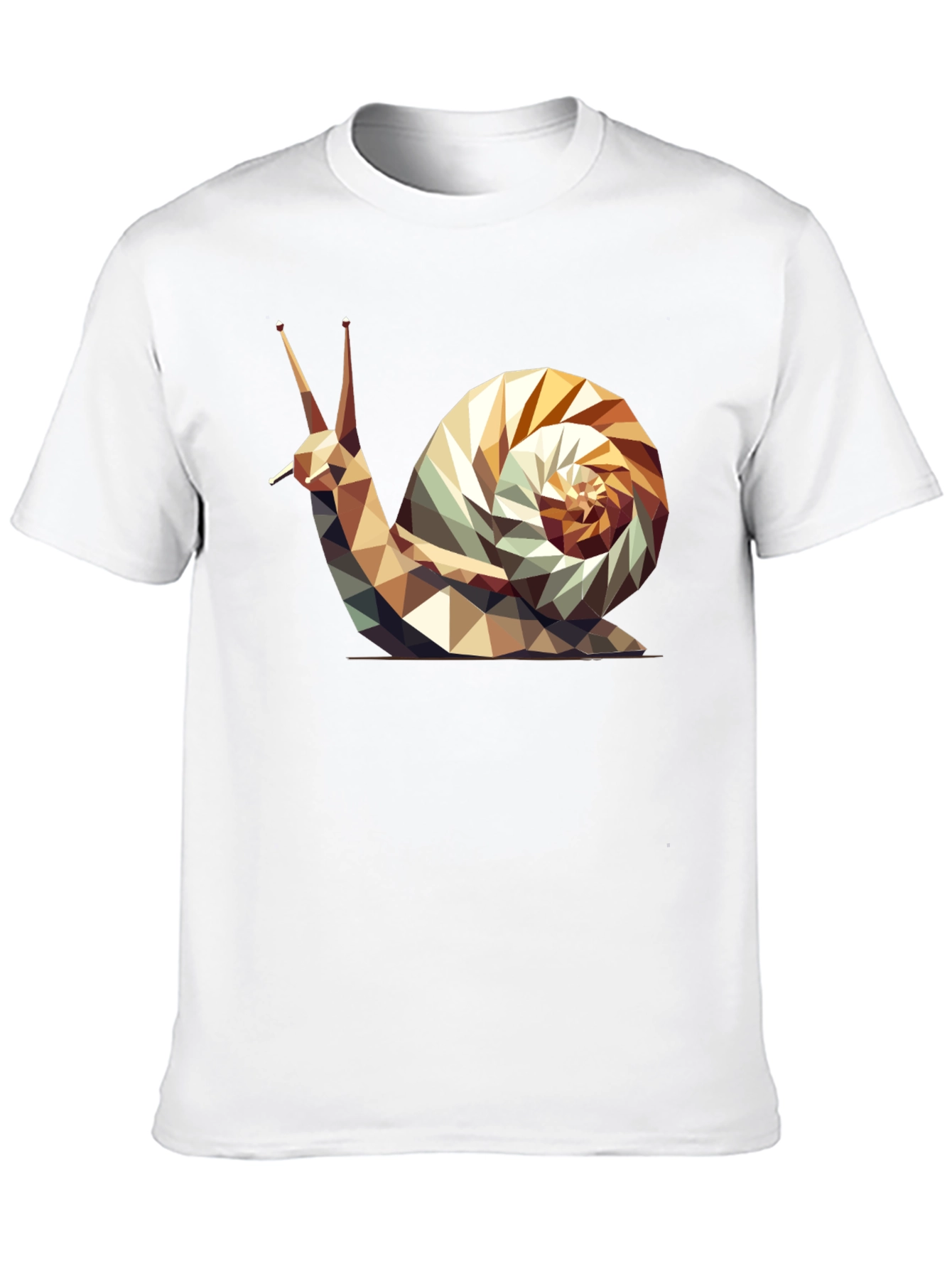 Geometric Snail Graphic Tee - Modern Abstract Design