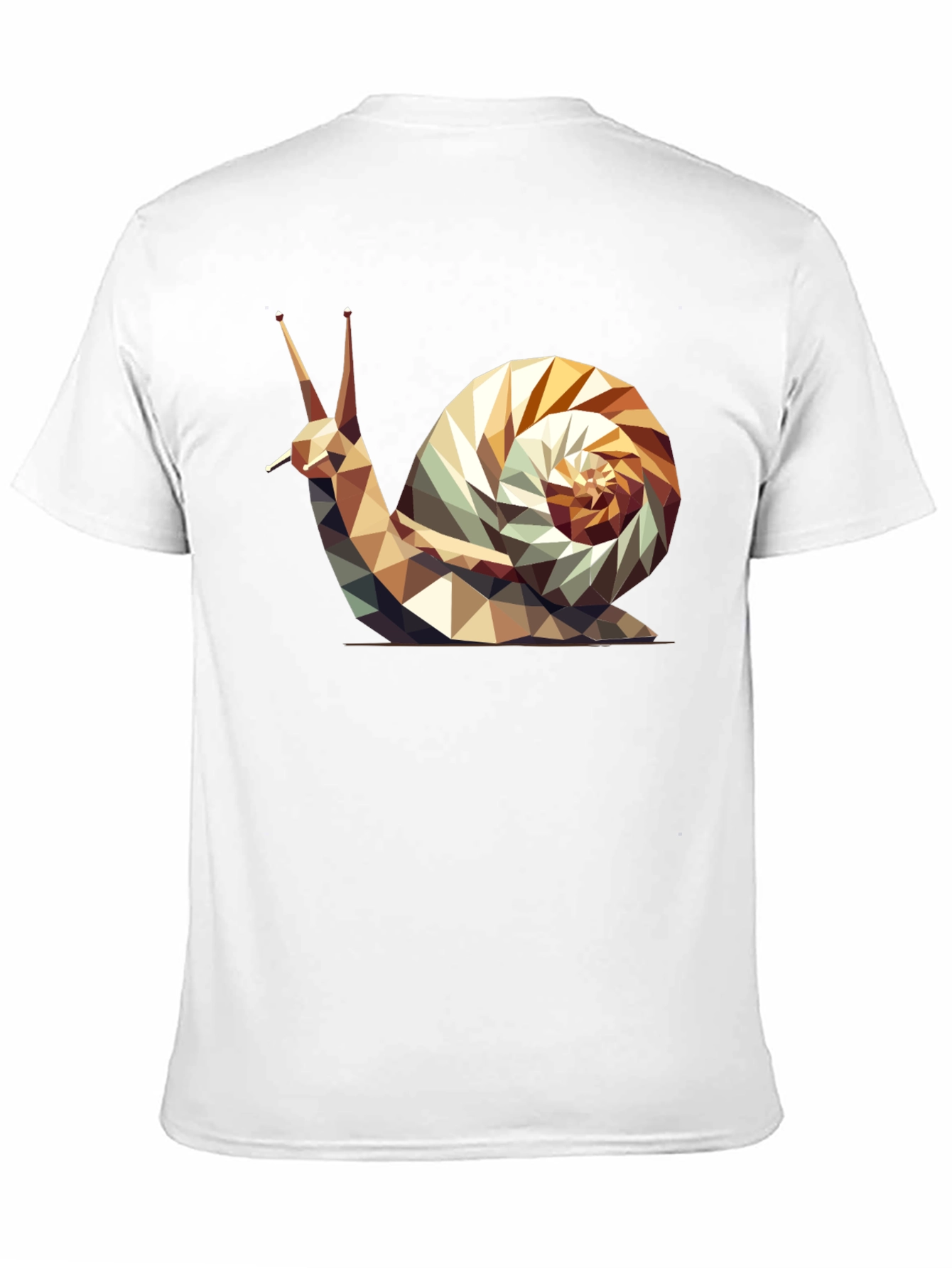 Geometric Snail Graphic Tee - Modern Abstract Design