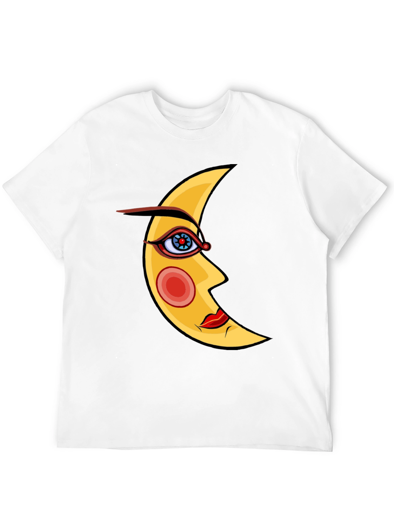 Mystic Moon Face Black T-Shirt