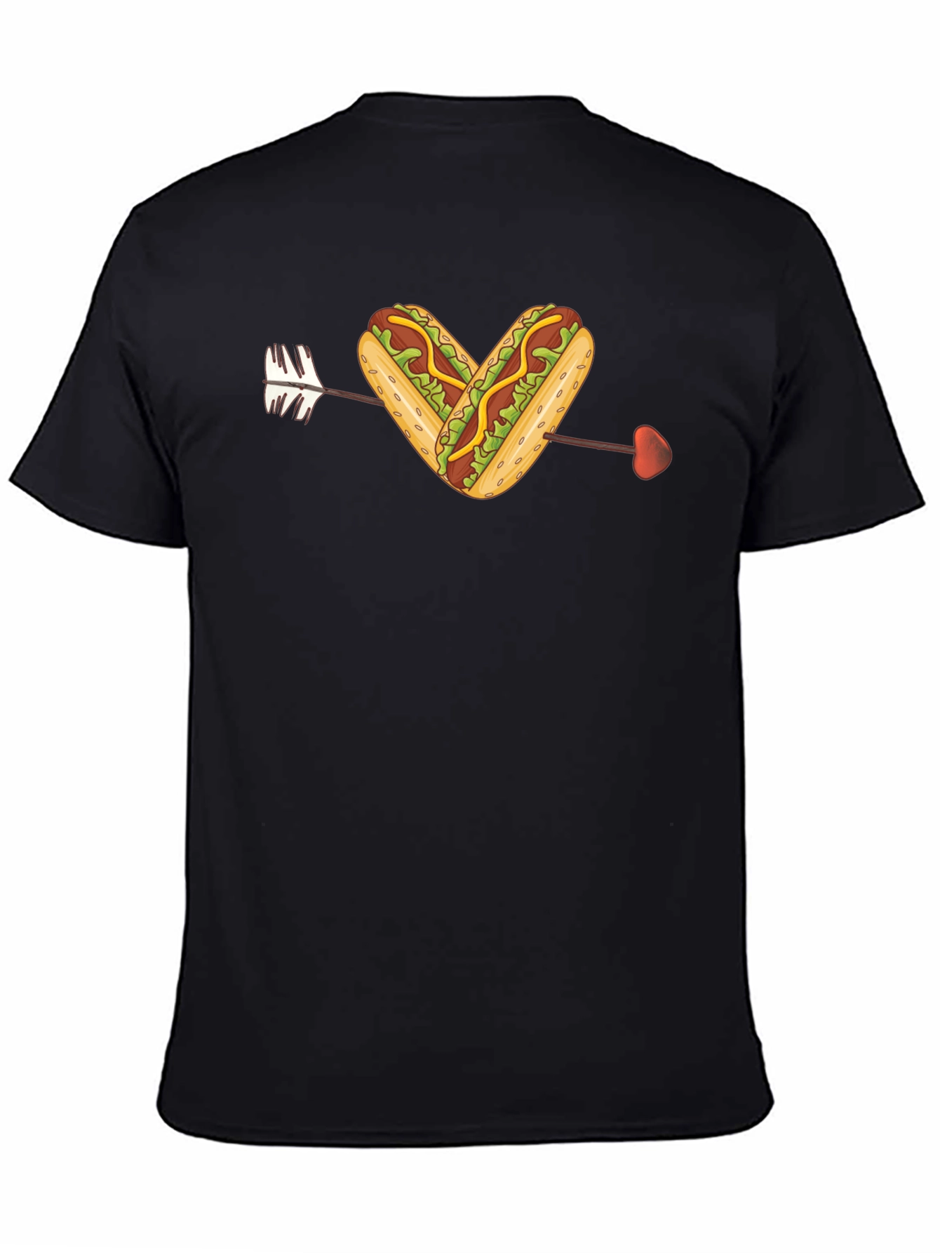 Hot Dog Heart Arrow T-Shirt - Foodie Love Tee