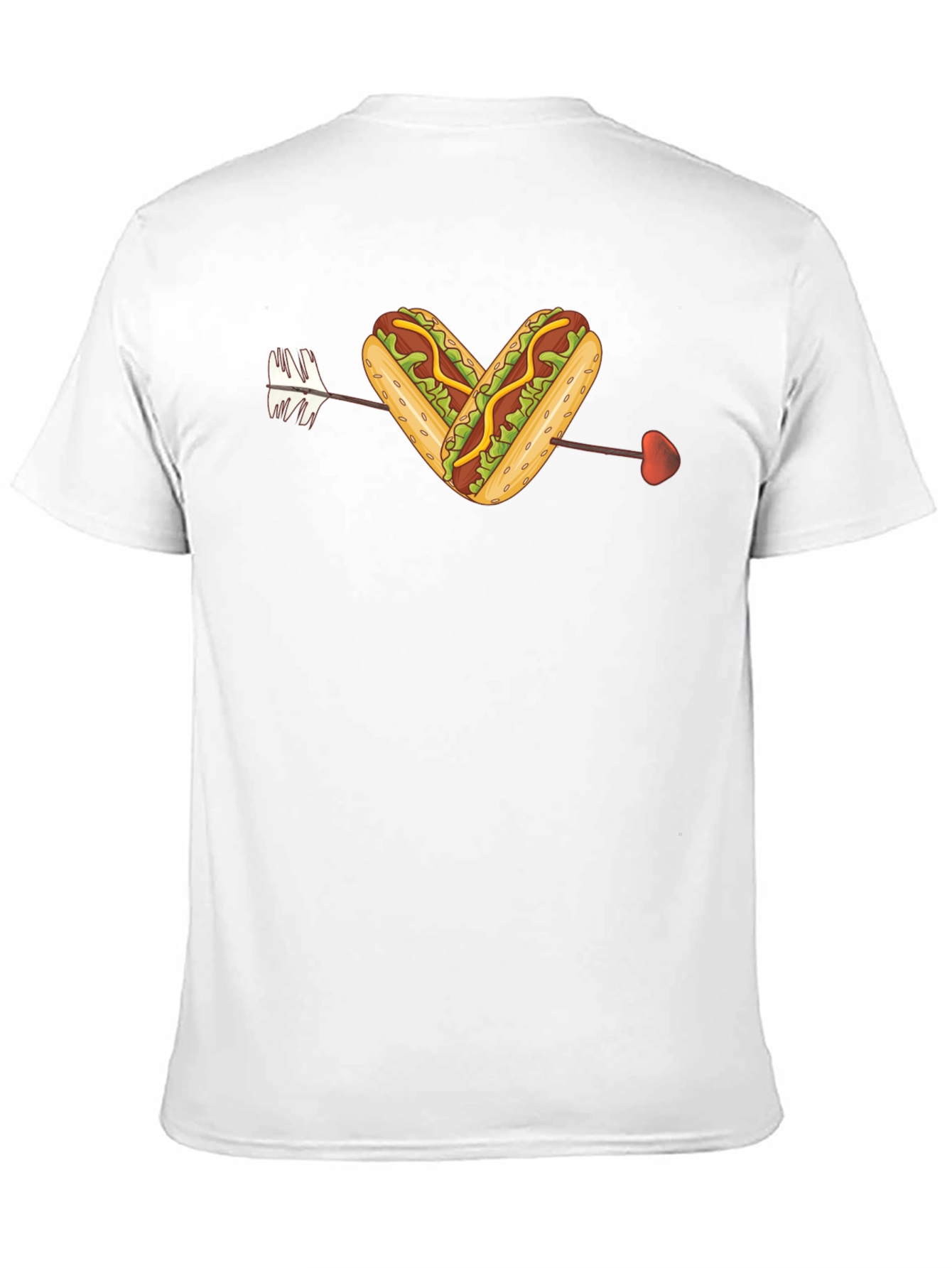 Hot Dog Heart Arrow T-Shirt - Foodie Love Tee