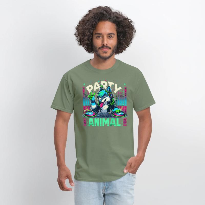 Party Animal Music DJ Wolf Fox Fursona Furry Pun