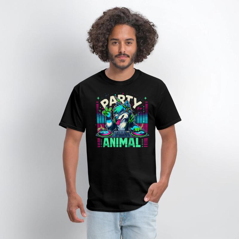 Party Animal Music DJ Wolf Fox Fursona Furry Pun