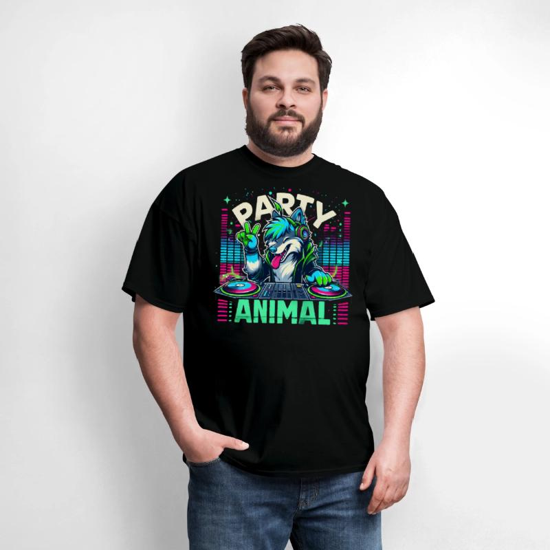 Party Animal Music DJ Wolf Fox Fursona Furry Pun