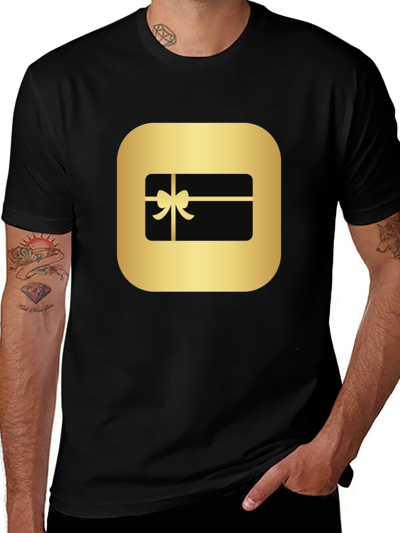 Gift Card Graphic T-Shirt - Black