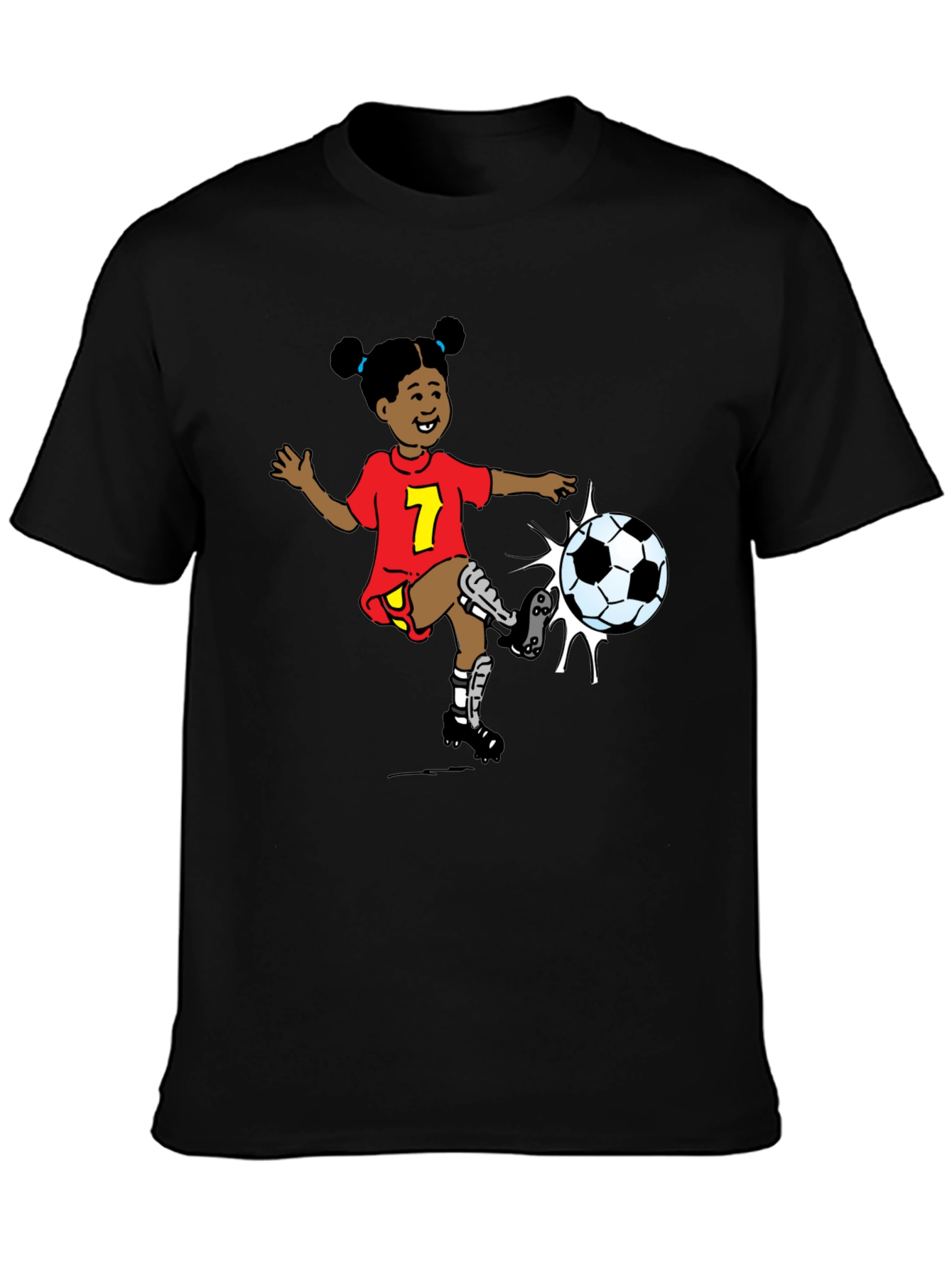 Cartoon Girl Soccer T-Shirt