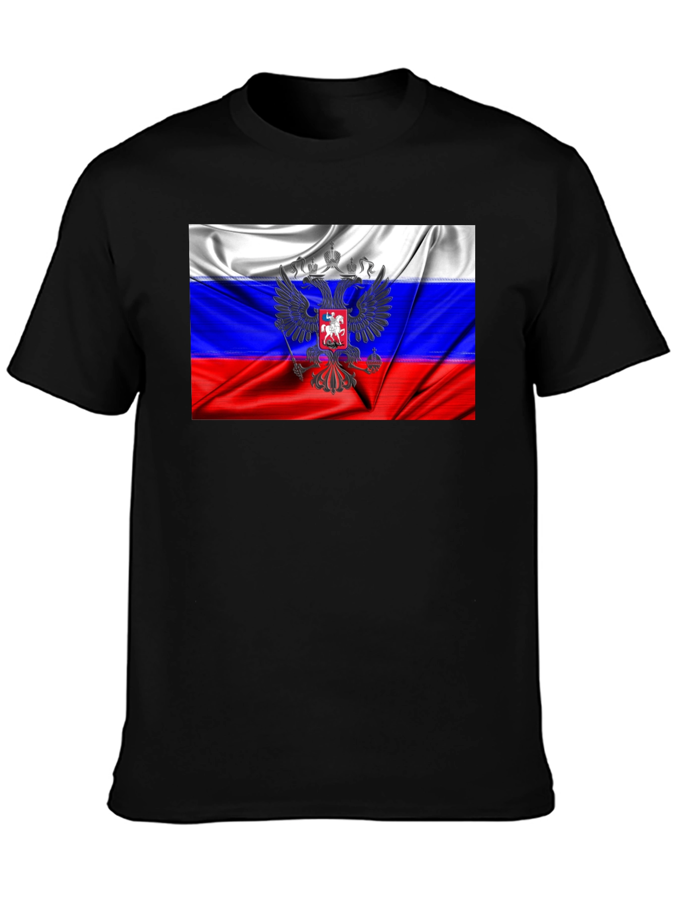 Russian Flag Graphic T-Shirt - Black