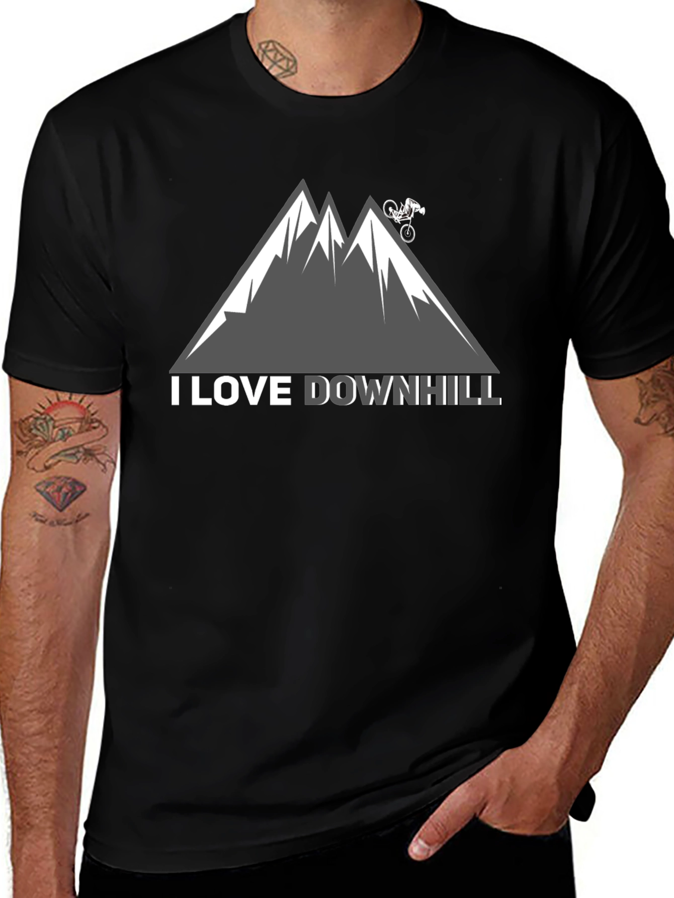 I Love Downhill Mountain Biking T-Shirt