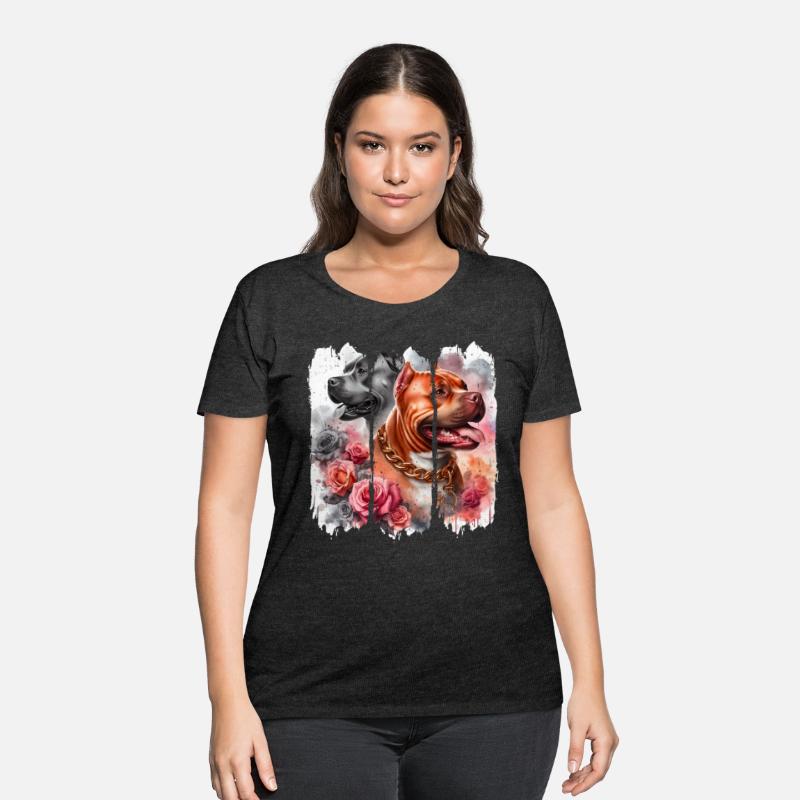 Pitbull Duo Rose Chain Art
