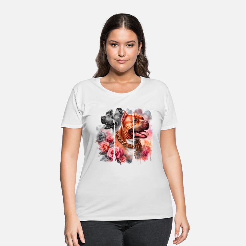 Pitbull Duo Rose Chain Art