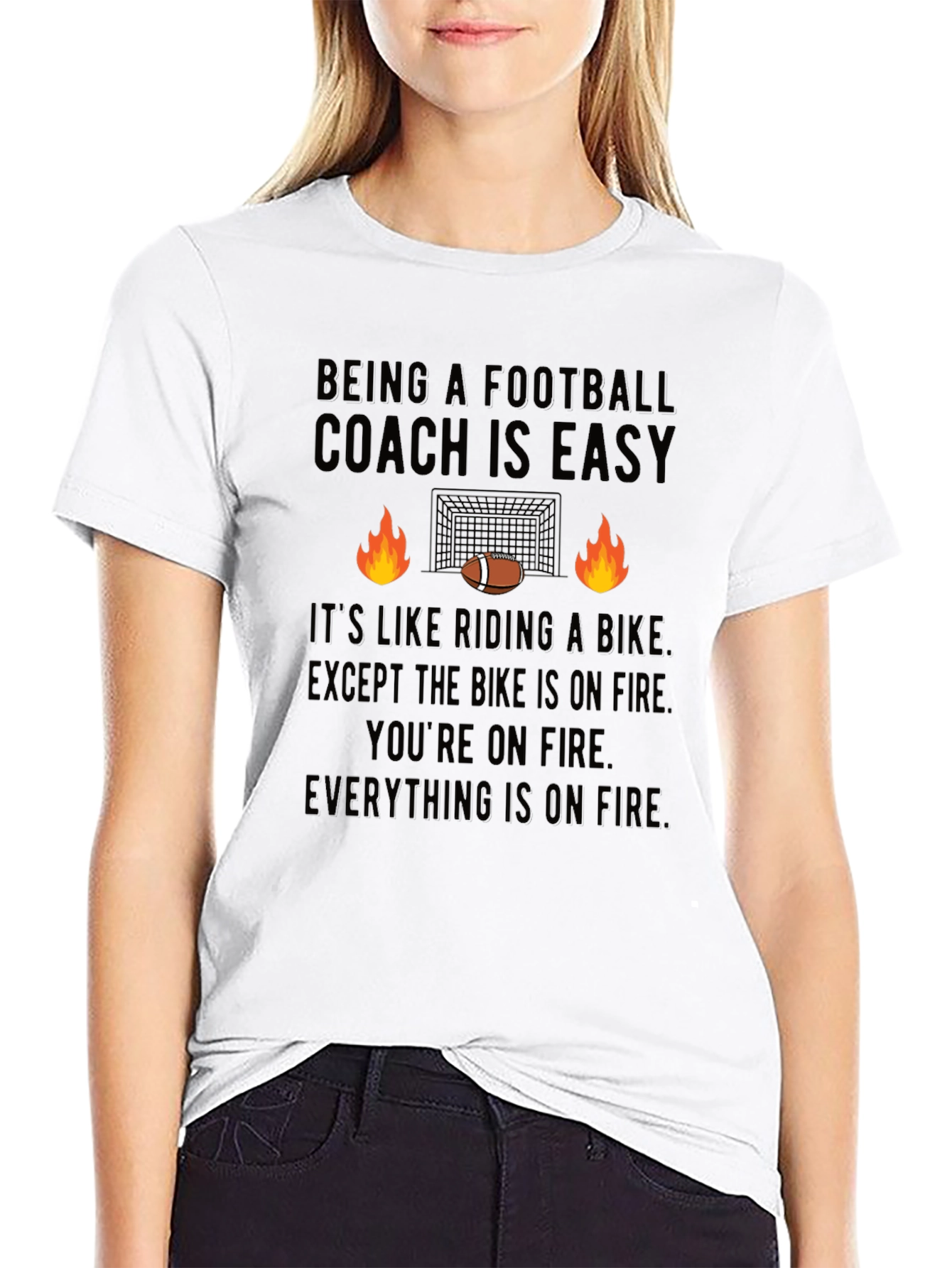 Funny Football Coach On Fire T-Shirt