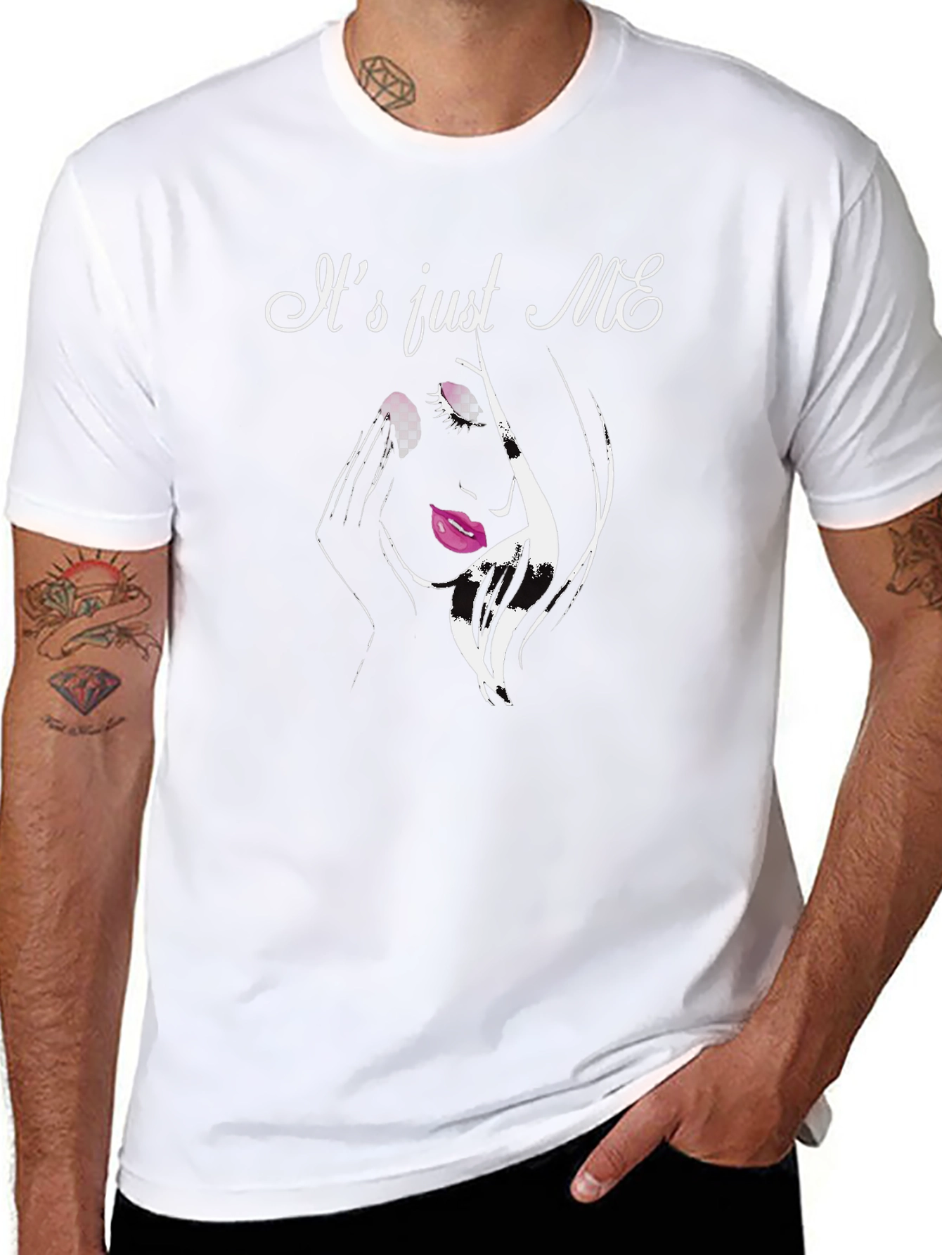 Its Just Me Graphic Tee - Trendy Black T-Shirt