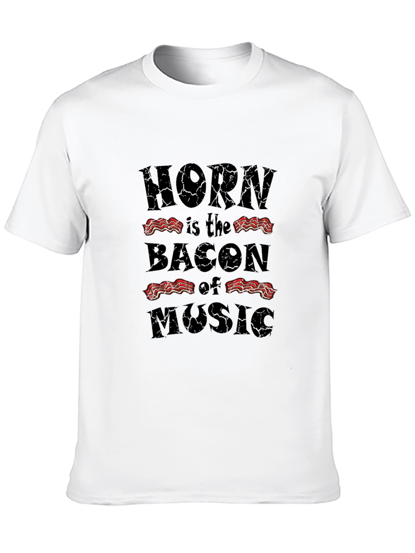 Horn is the Bacon of Music Black T-Shirt