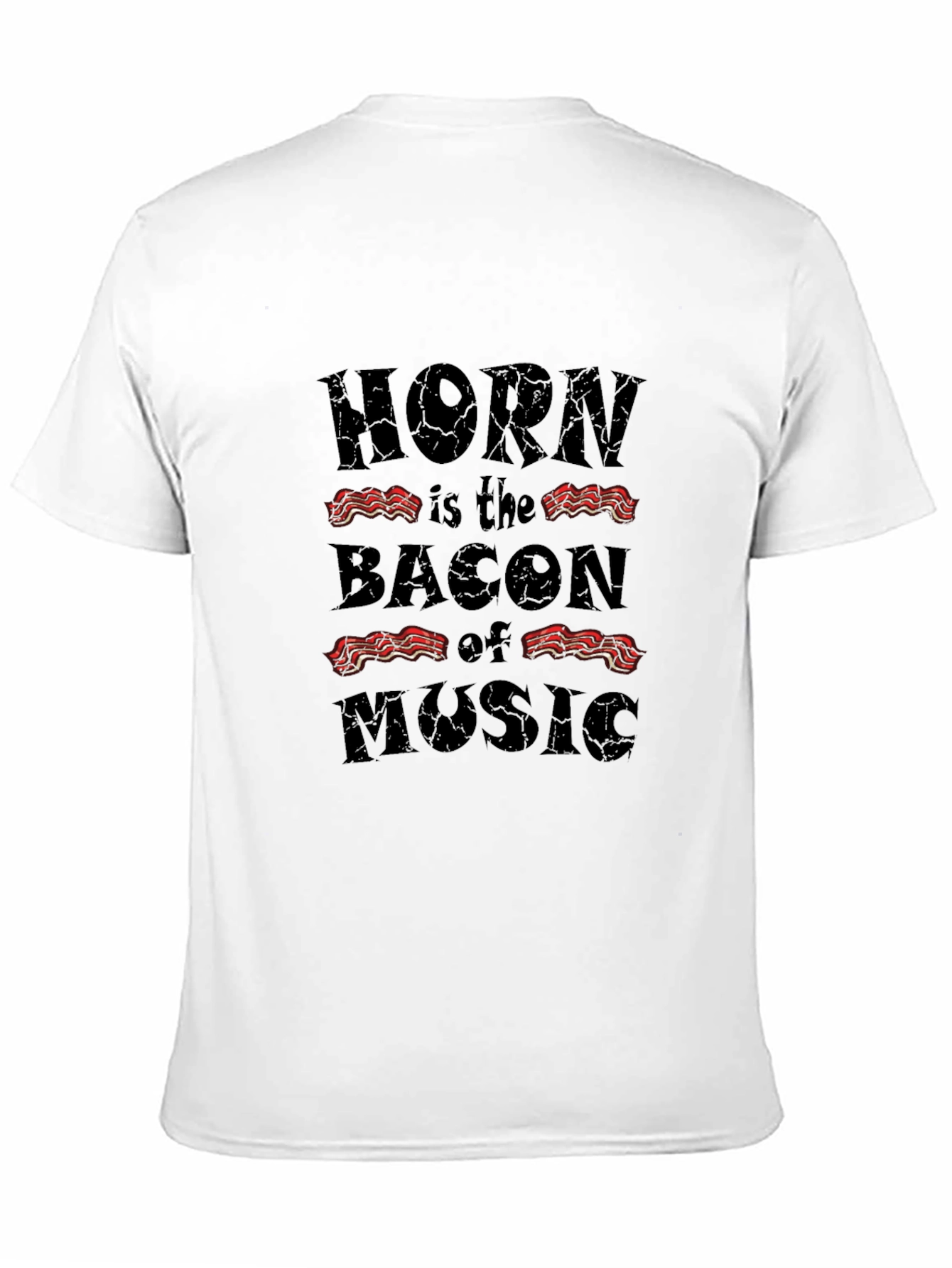 Horn is the Bacon of Music Black T-Shirt