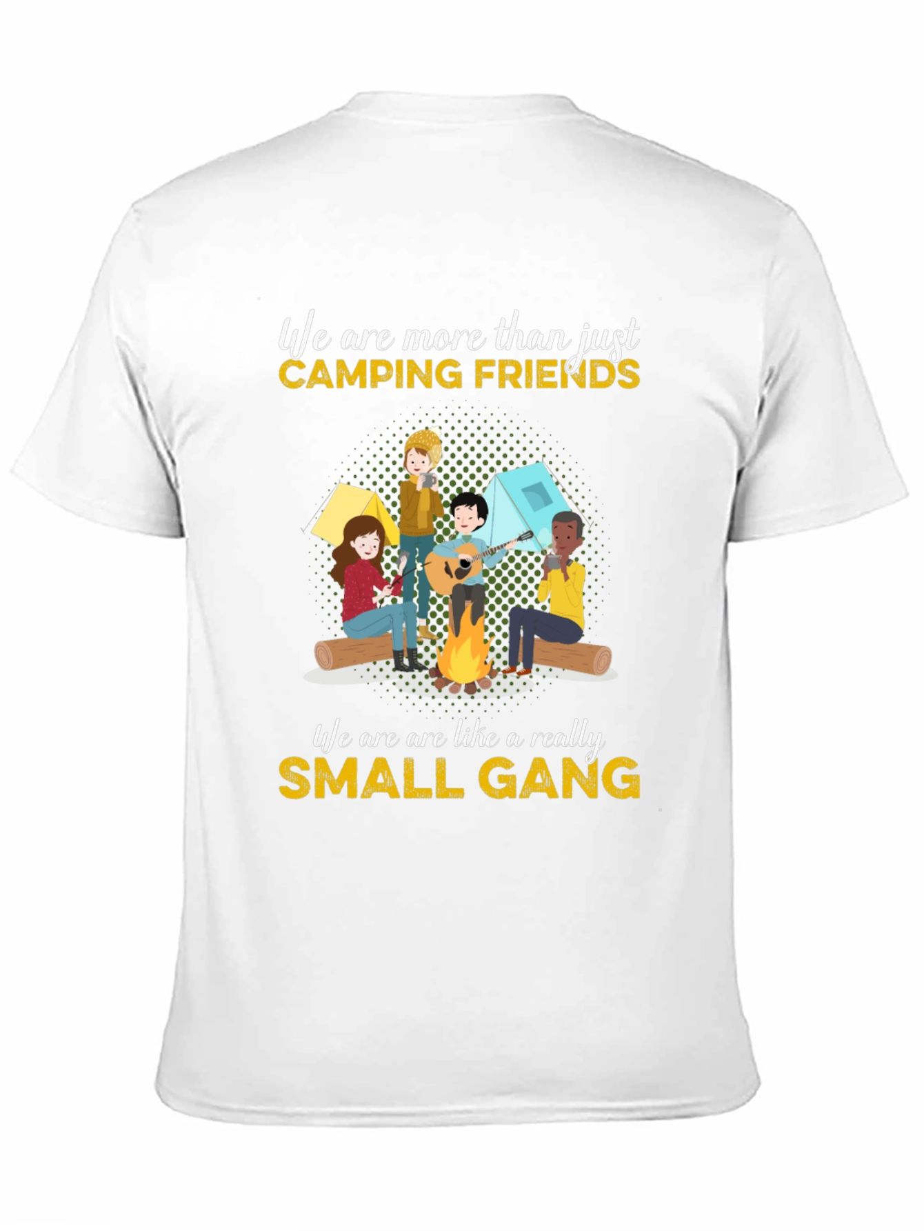 Camping Friends Small Gang Graphic T-Shirt